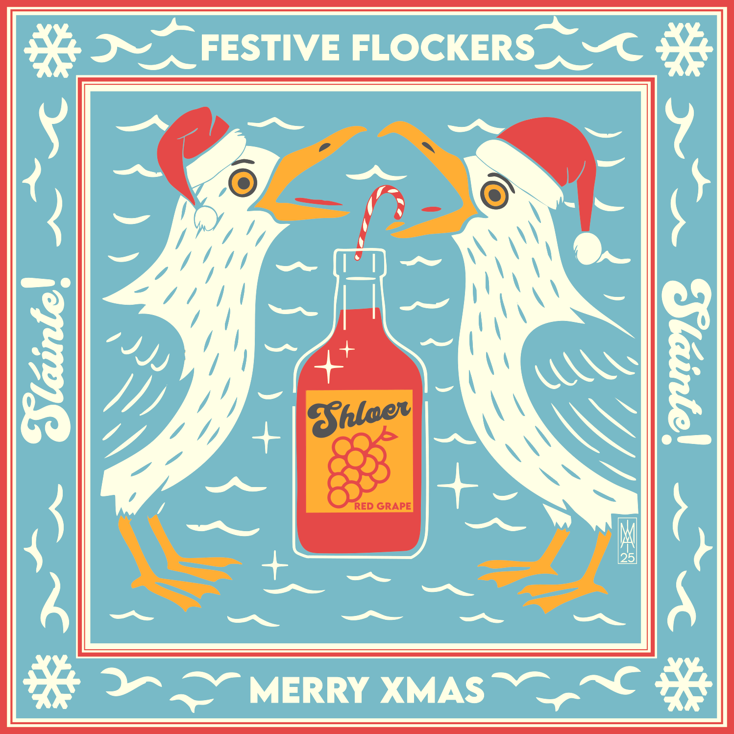 Festive Flockers Xmas Card
