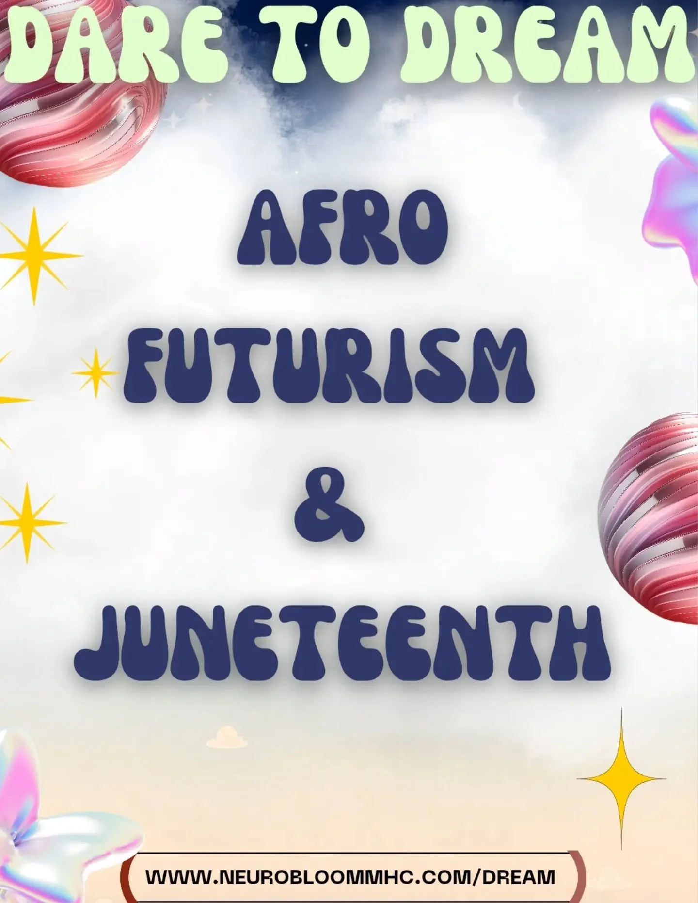 Afrofuturism is Black imagination turned toward the future.

It asks us to imagine and build worlds rooted in freedom, beauty, care, possibility, and collective liberation.

This Juneteenth, we honor the Black American ancestors who dared to dream be
