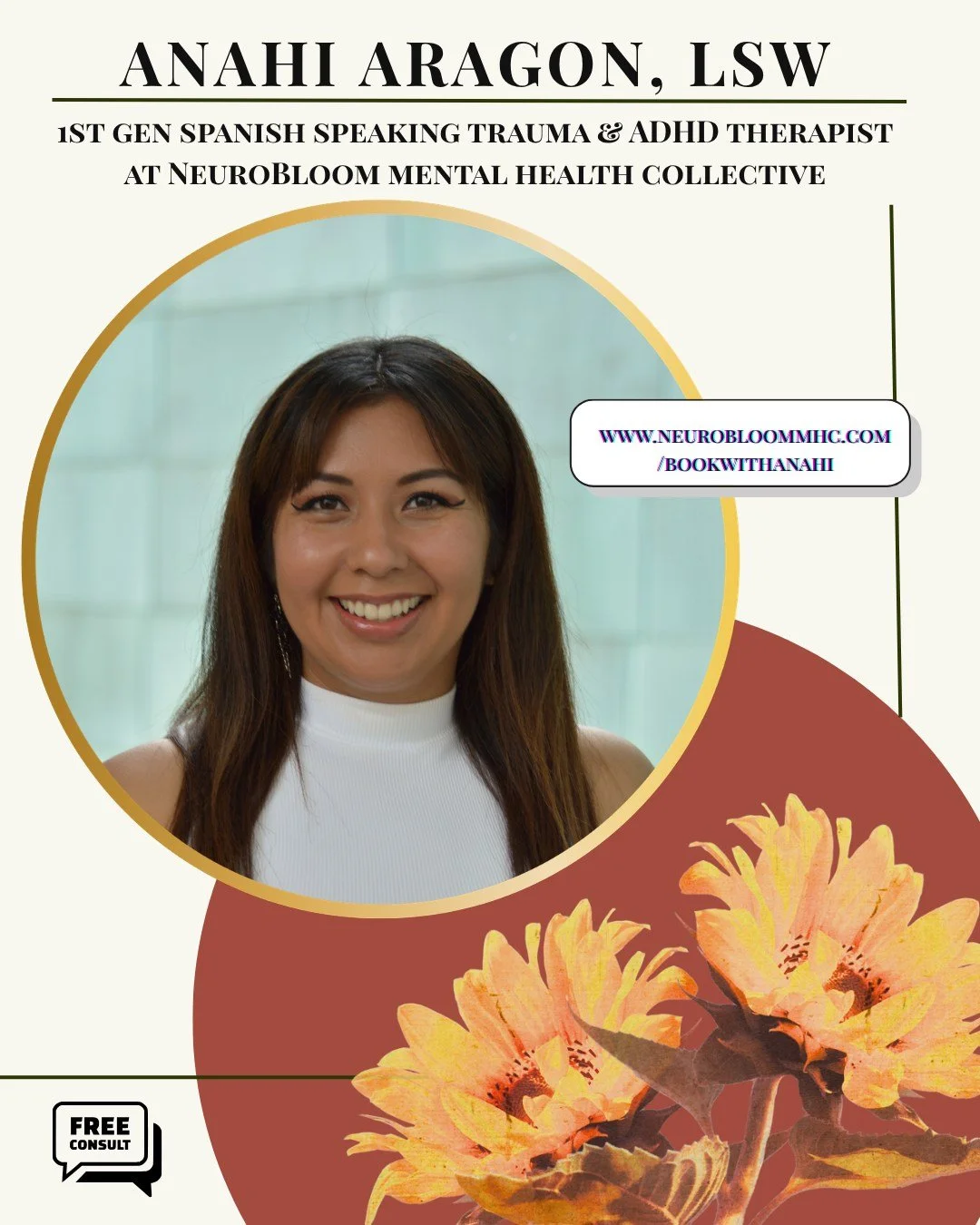 🌸 Meet Anahi Arag&oacute;n, LSW

Looking for therapy that creates real movement with a therapist who genuinely gets it?

As a first-generation Mexican American and bilingual Spanish-English therapist, Anahi brings professional expertise and lived un