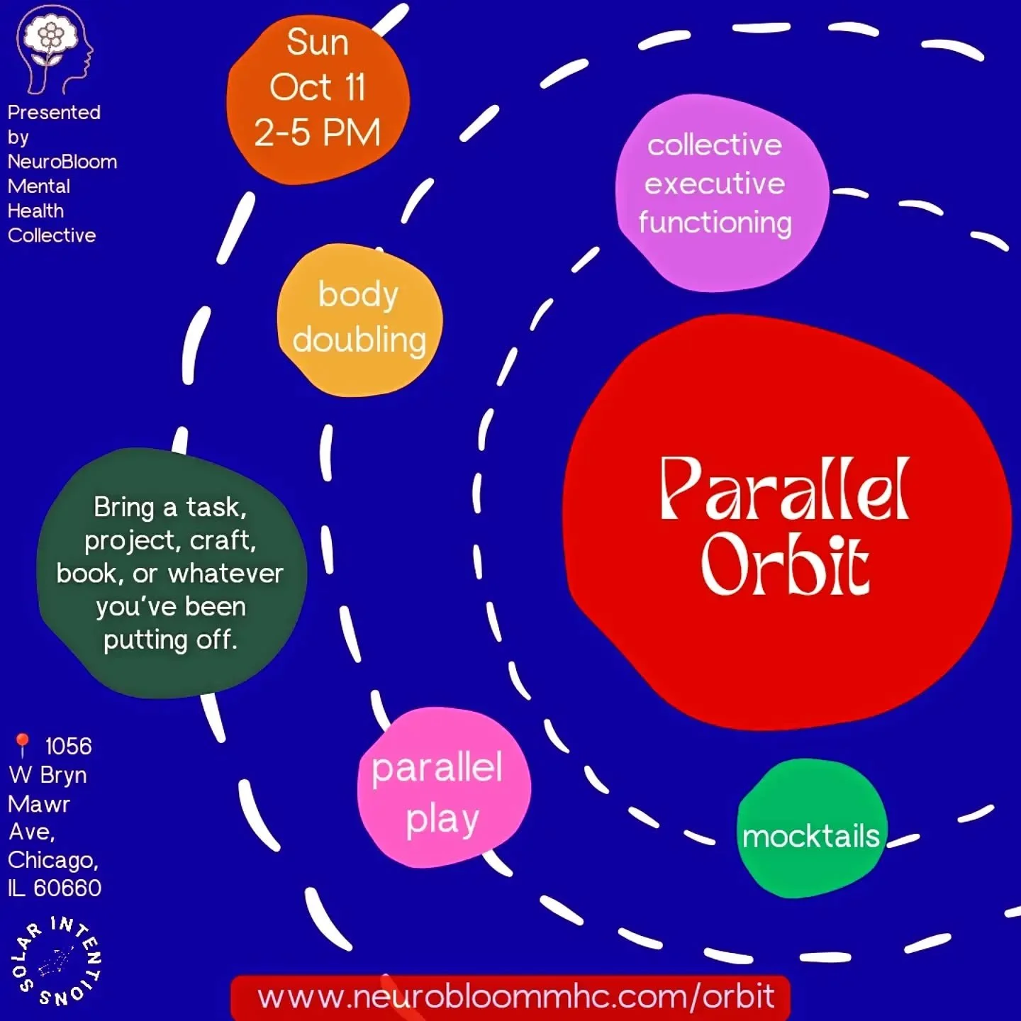 👻 What task has been haunting your to-do list?

That email? The application? The paperwork? The budgeting? The reading? The craft project you've been meaning to finish?

Parallel Orbit is a neurodivergent-affirming afternoon of body doubling, parall
