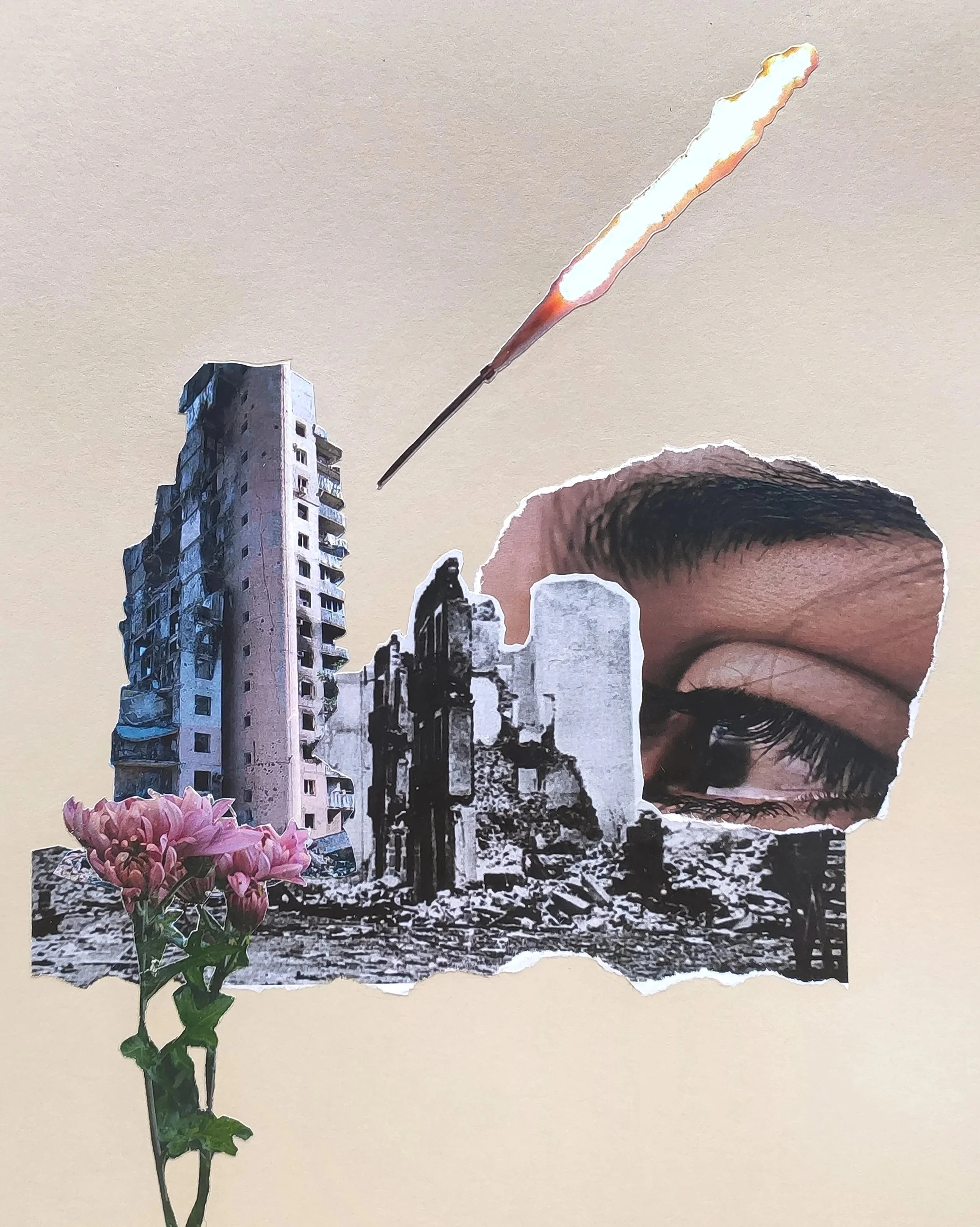 My Guernica,
collage,
33 x 38 cm (framed),
2022
