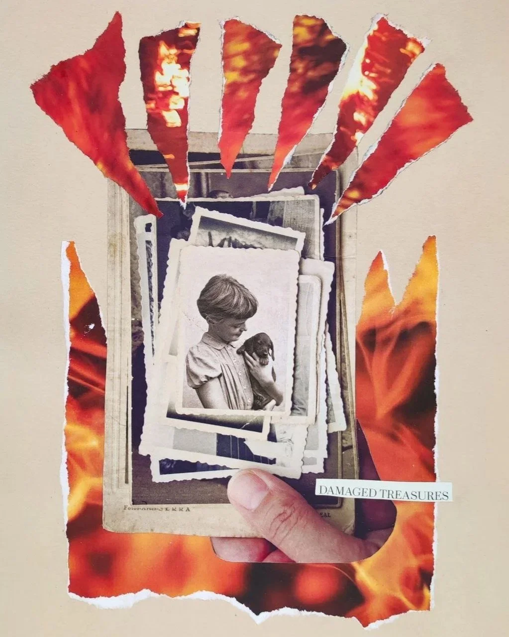 Damaged Treasures,
collage,
33 x 38 cm (framed),
2022