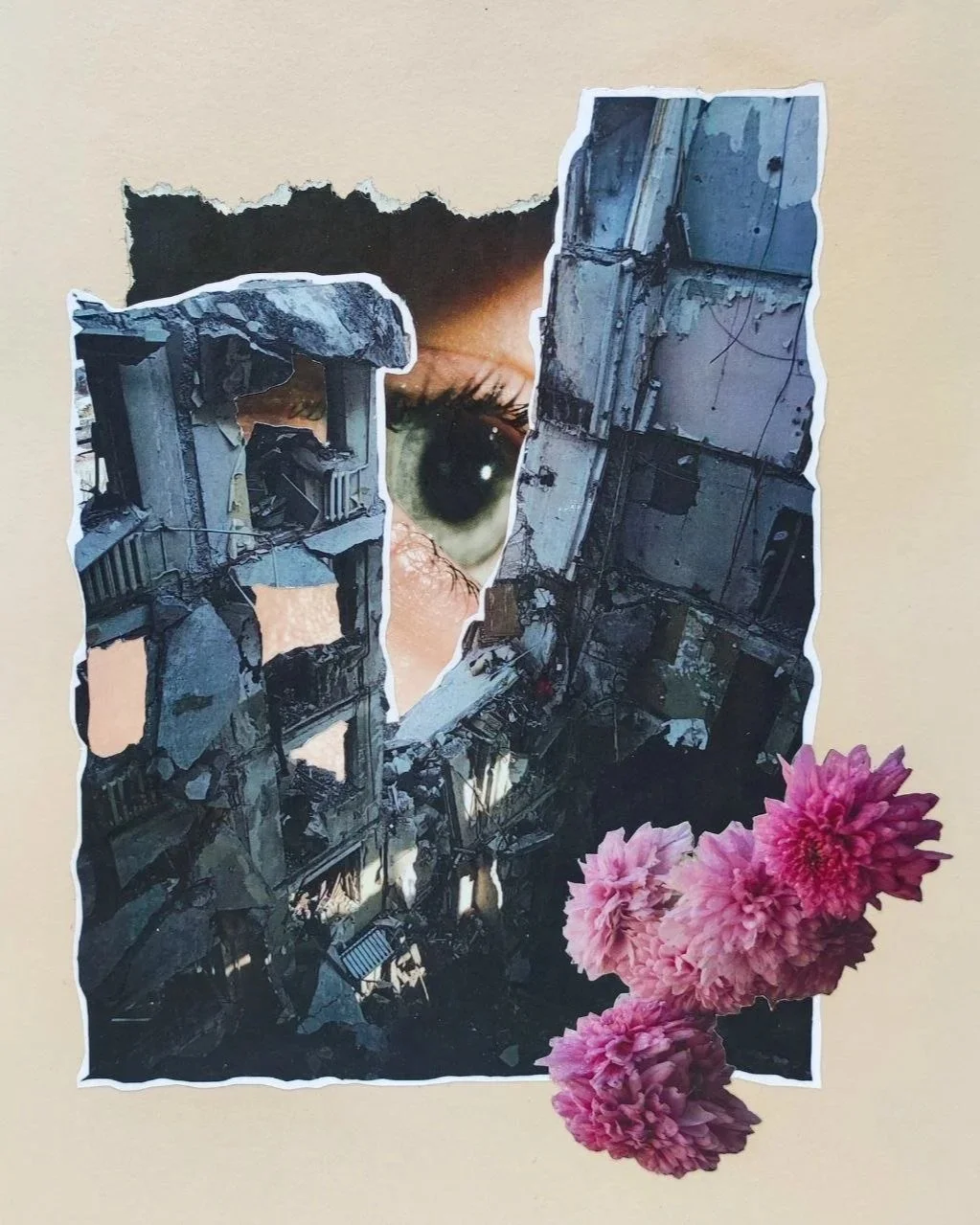 No One Is Home,
collage,
33 x 38 cm (framed),
2022