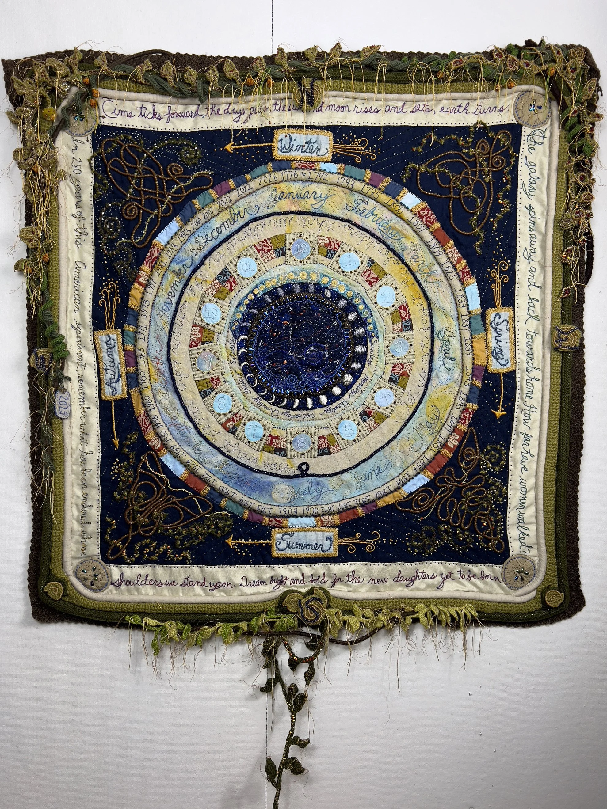 The Time Traveler’s Calendar
42”x 42” 
mixed fiber media
2026