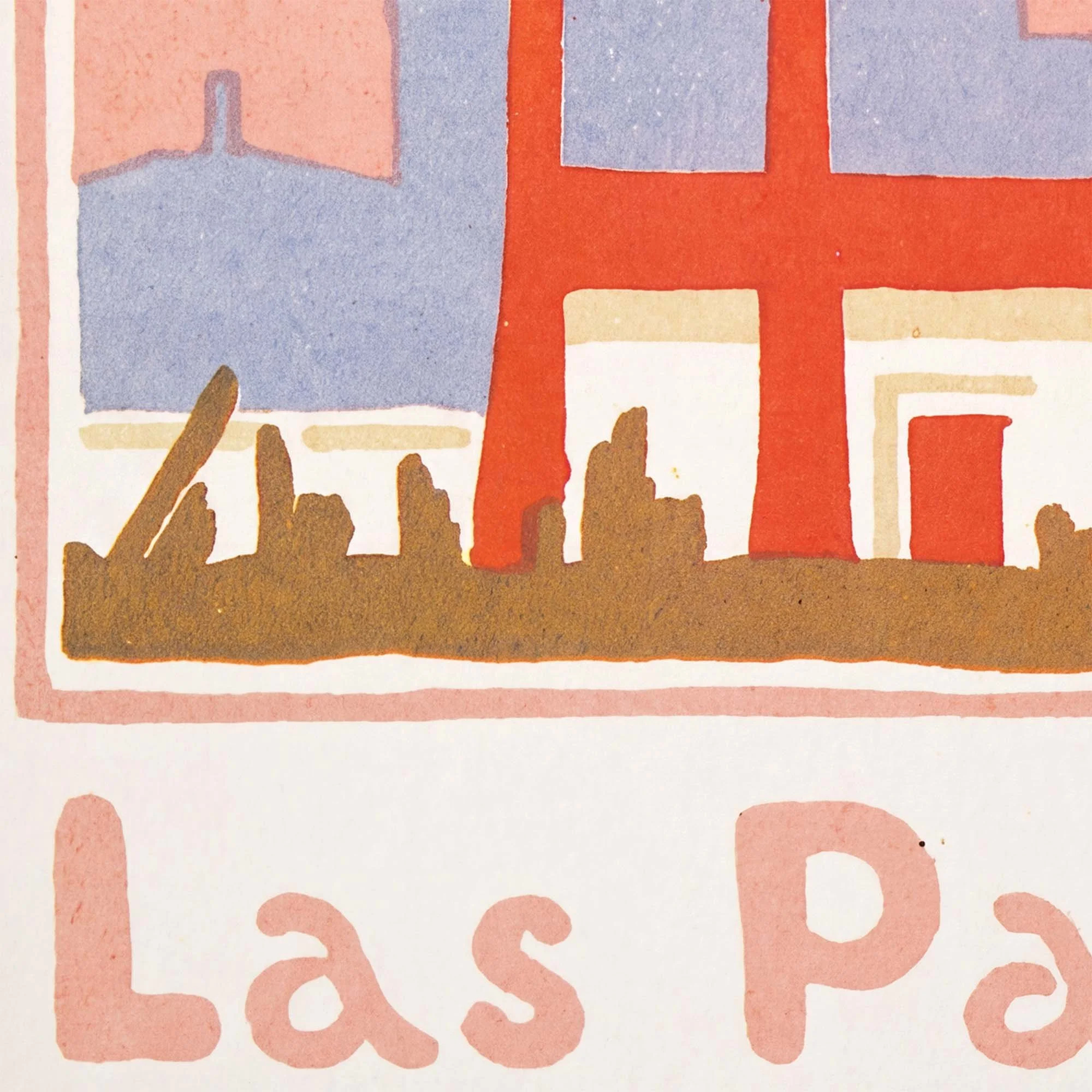 Vintage Fabric Label Art Print | Las Palmas | The Palms | The Print Dispensary | Affordable Wall Art | Unique Art | Edward McKnight Kauffer | Good Mood Art Prints | Midcentury Lithograph