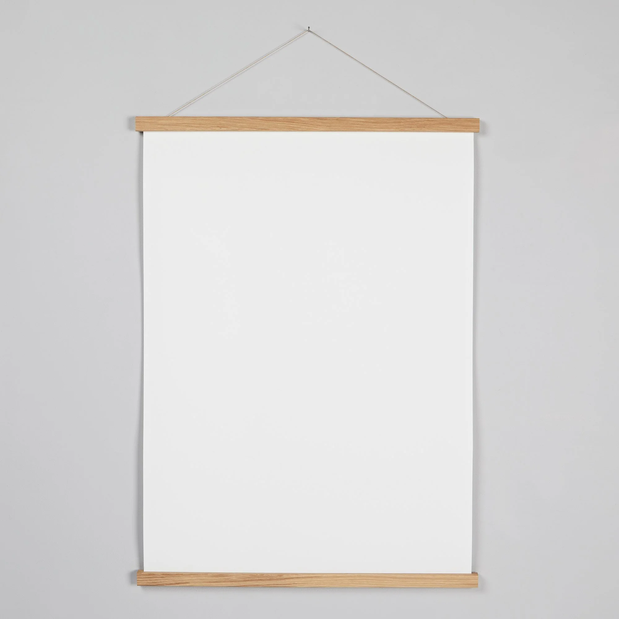Natural wood magnetic poster hanger | Ready to hang affordable frame for prints and art | Natural wooden frame