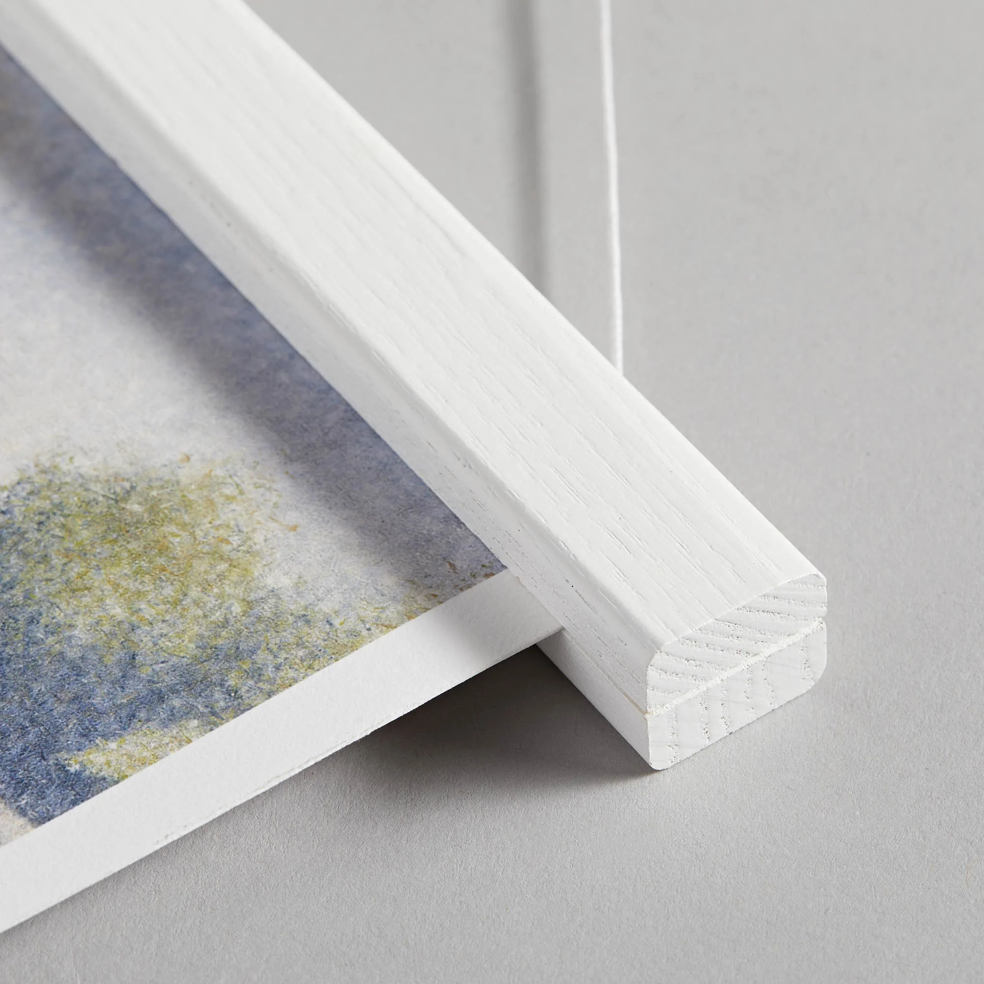 White magnetic wooden poster hanger | Ready to hang affordable frame for prints and art | Wooden frame