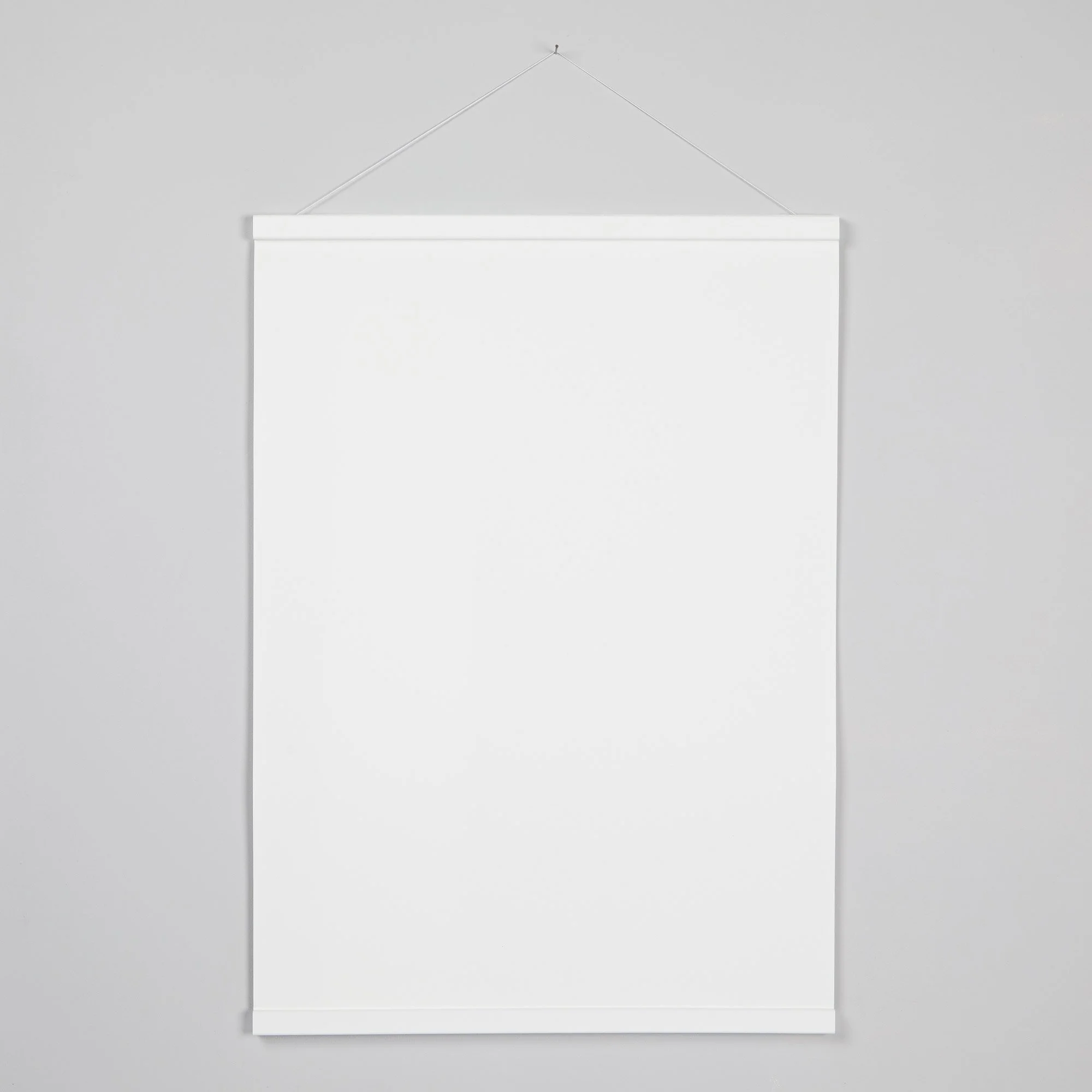 White magnetic wooden poster hanger | Ready to hang affordable frame for prints and art | Wooden frame