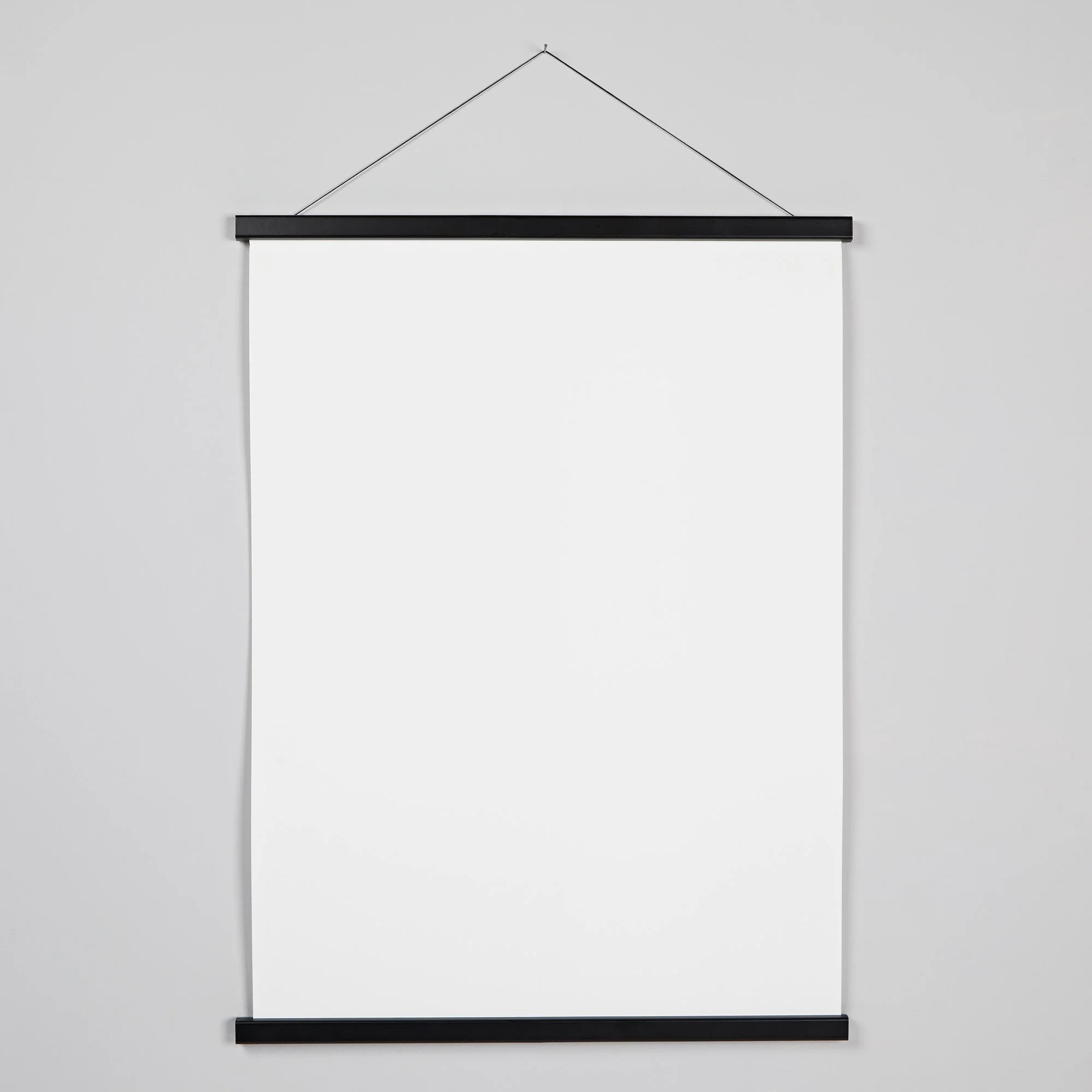 Black wood magnetic poster hanger | Ready to hang affordable frame for prints and art | Black wooden frame