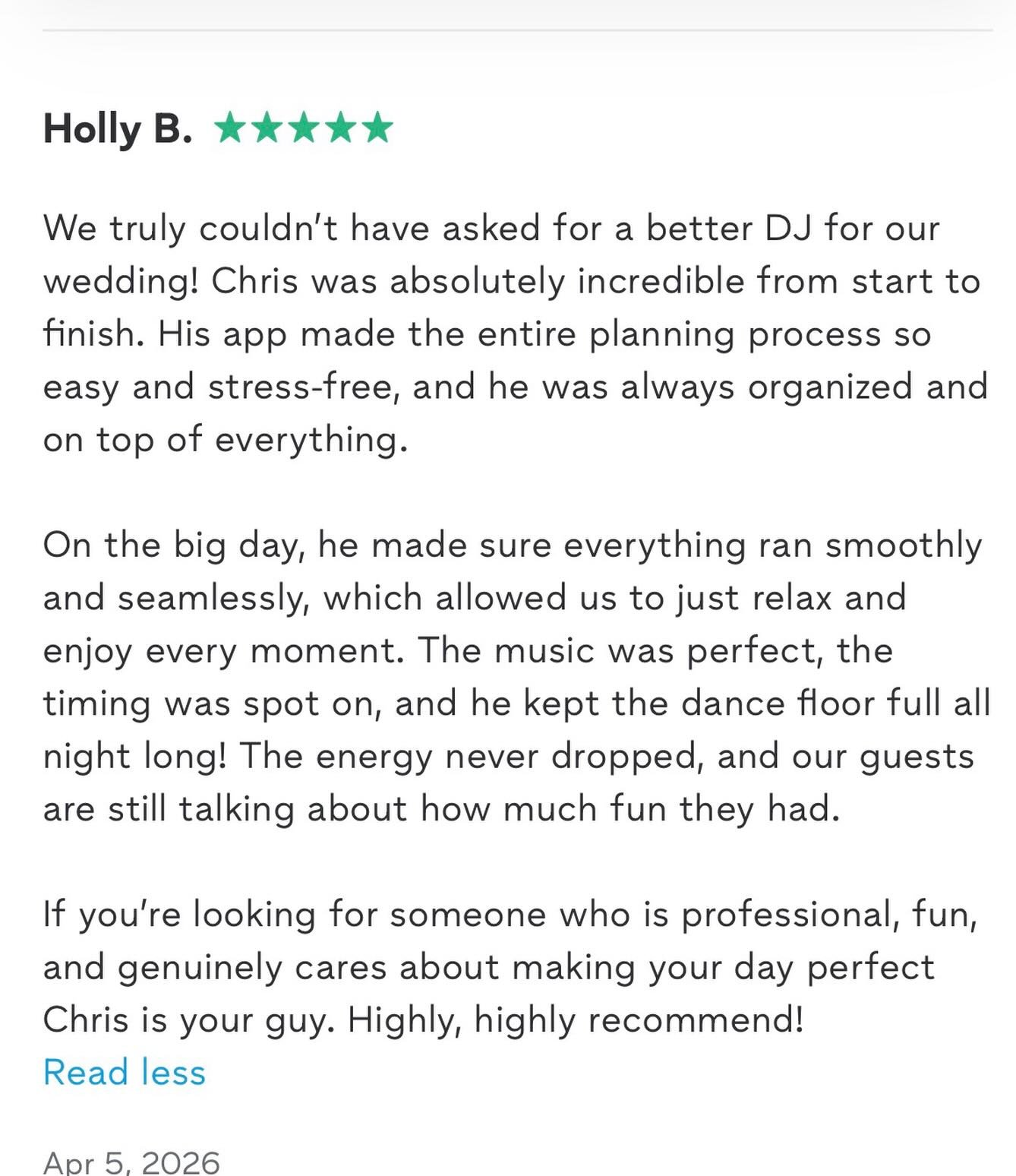 Making the bride the happiest person in the room is always my goal from the 1st meeting to the last song. 🎧🎤