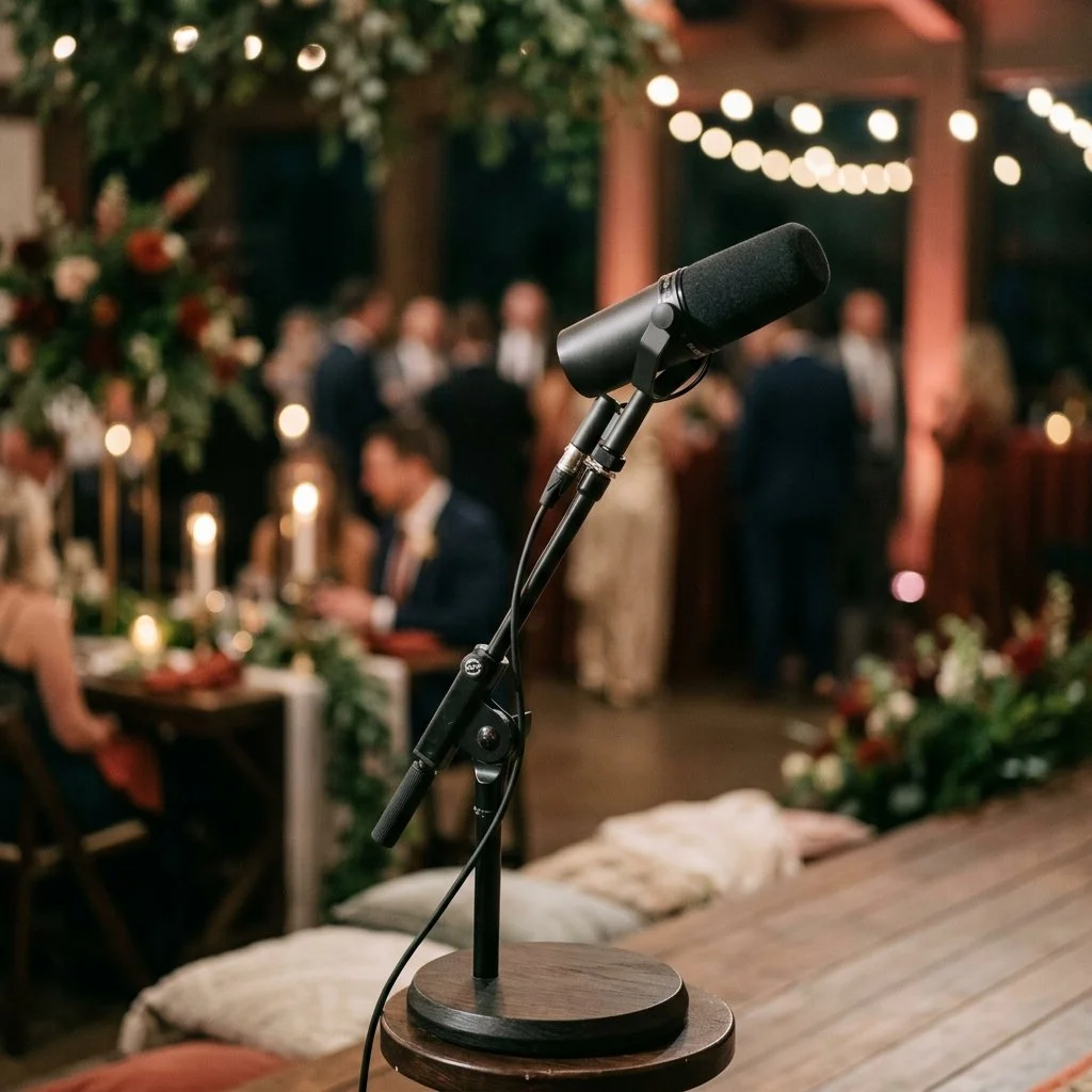 Your wedding needs more than music&mdash;it requires a calm anchor.

A vibrant atmosphere doesn't come from yelling or air horns.

It comes from an expert Emcee.

Smooth transitions.

Flawless timing.

Presence, precision, and personality.

Trust you