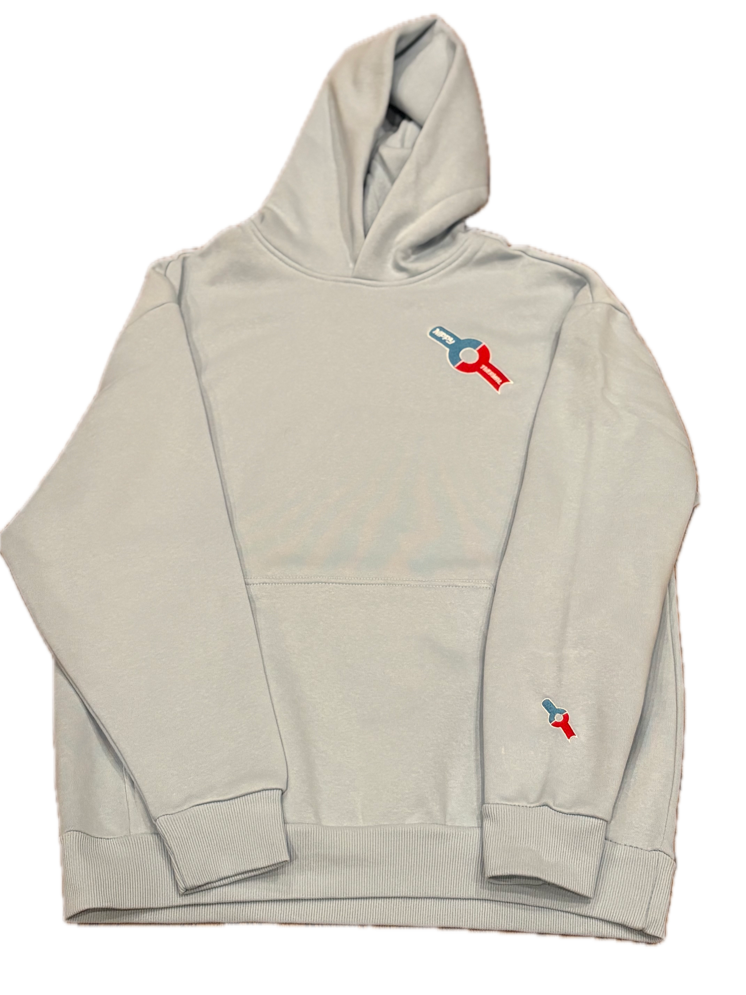 Light Blue Heavyweight Hoodie | Nippy Thermal™ Embroidered