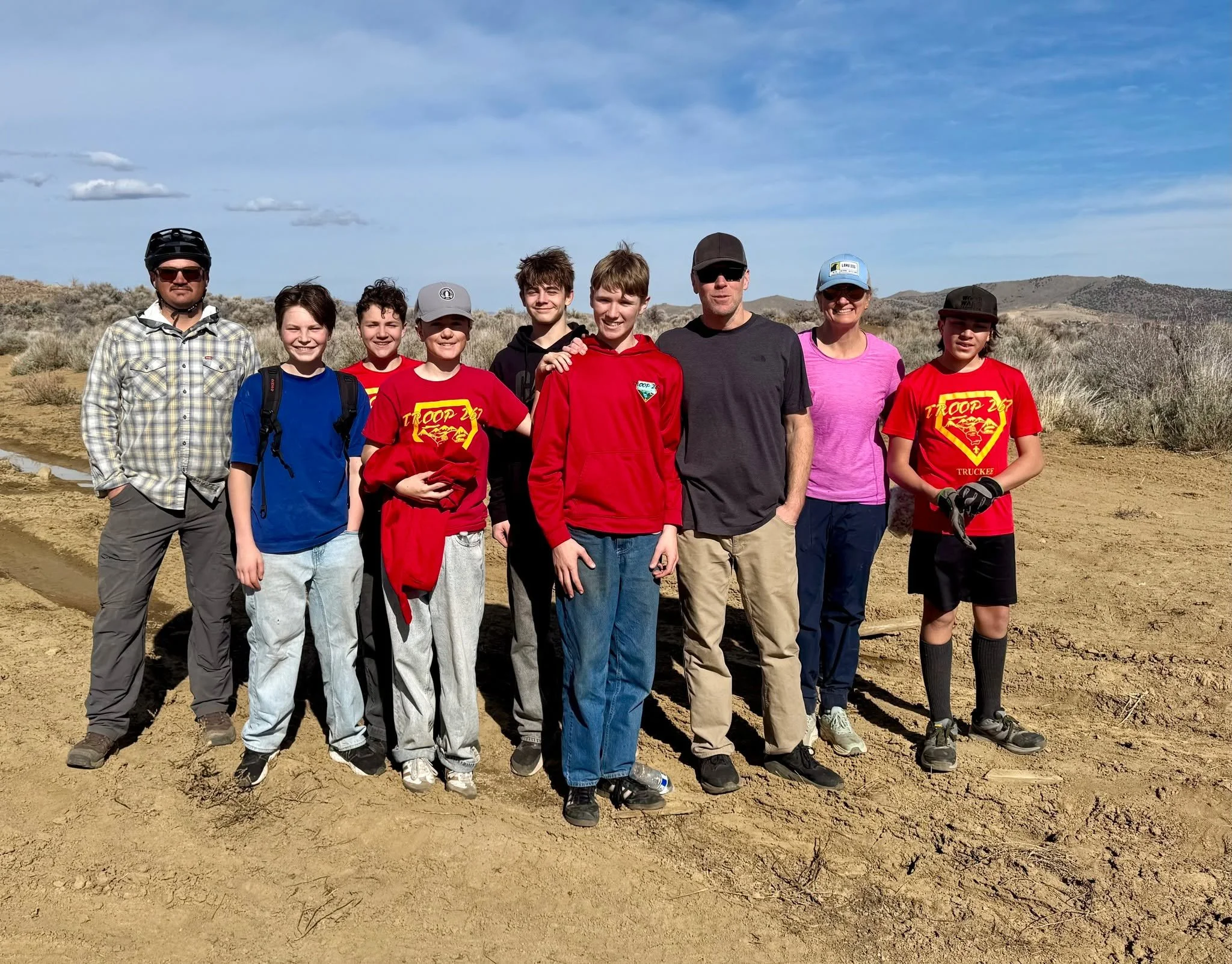 Had an Army of 10 mainly from BSA Troop 267 from Truckee on a beautiful day to work  on the Black Springs Trail from Raleigh Heights to Horizon Hills. We did .2 miles of finish work starting from the Raleigh Heights side. Trail is useable with about 