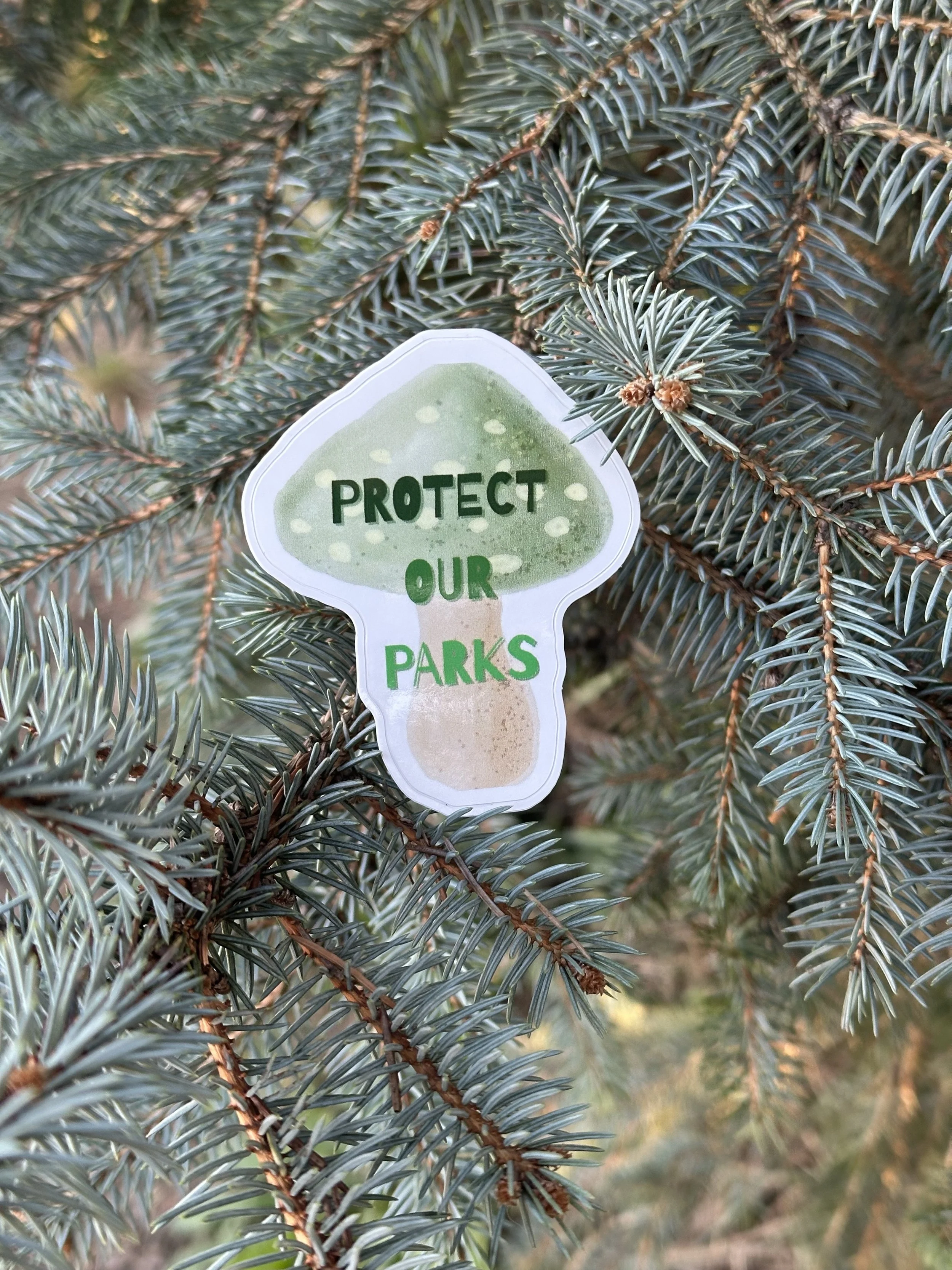 Protect Our Parks Mushroom Sticker