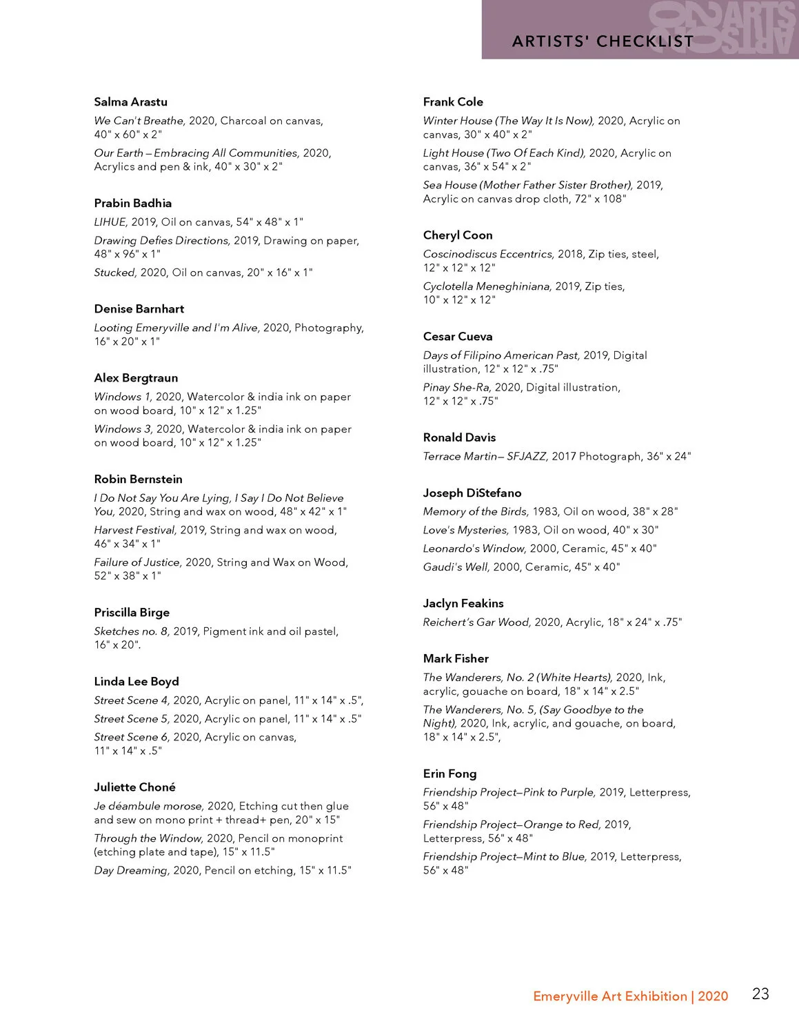 Exhibition Checklist