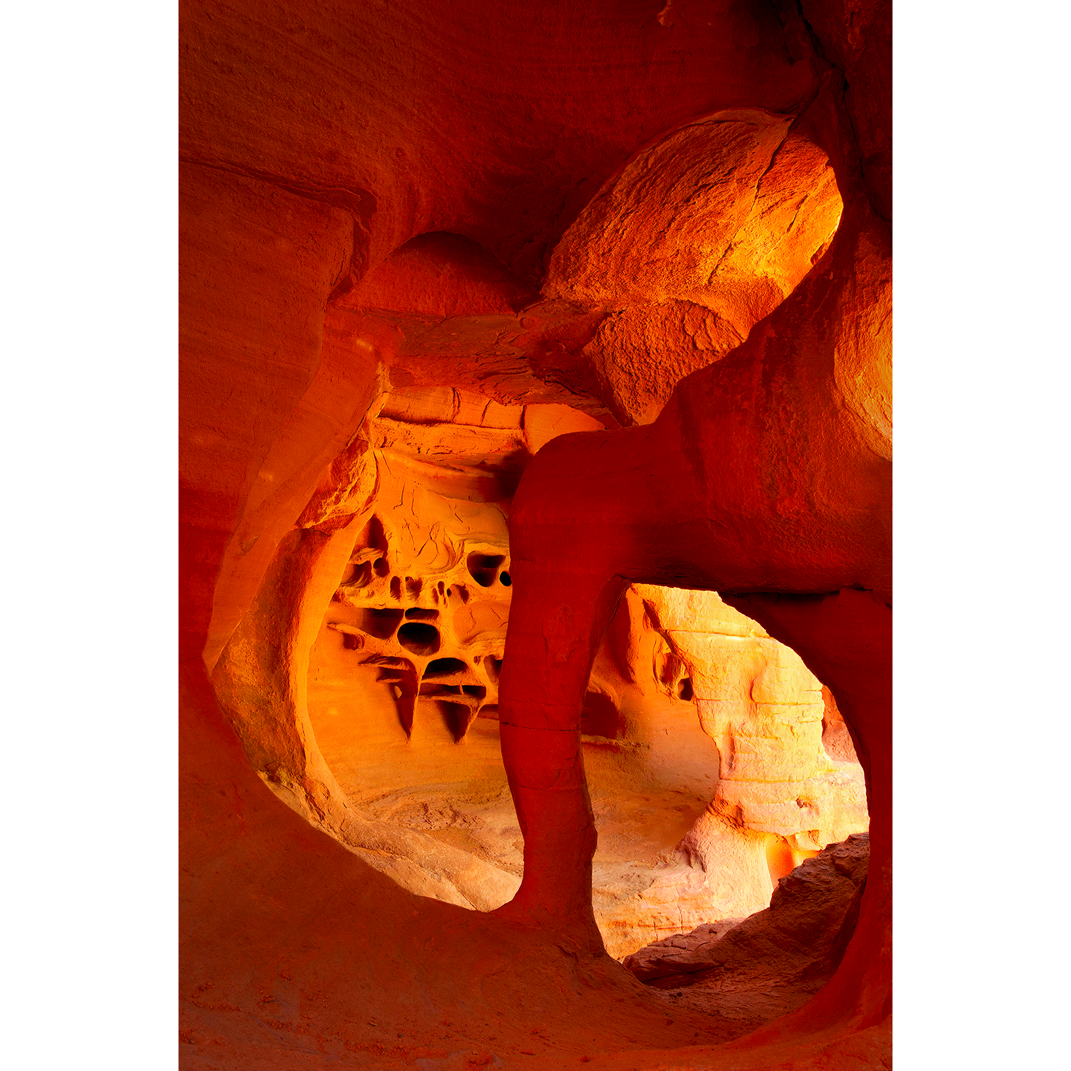 “Abominable Sands”, Dante’s Inferno, Valley of Fire, Nevada”, digital photographic imaging on aluminum, 2022, 30˝x20˝