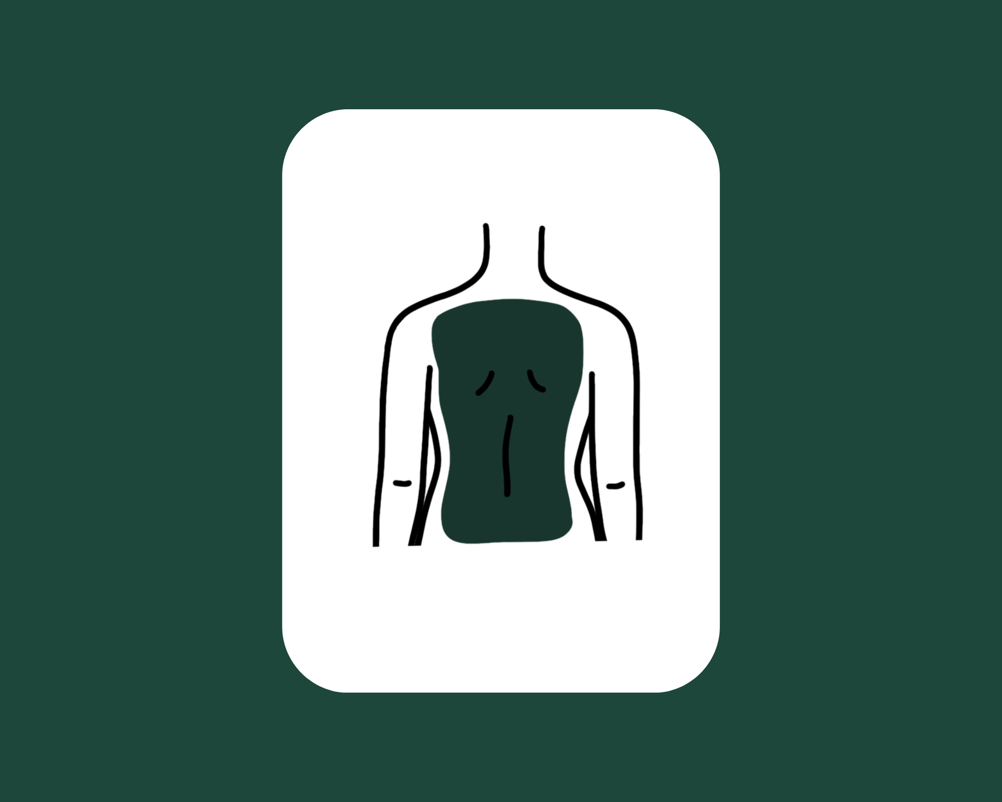 Illustration of a human back that will be overall waxed.