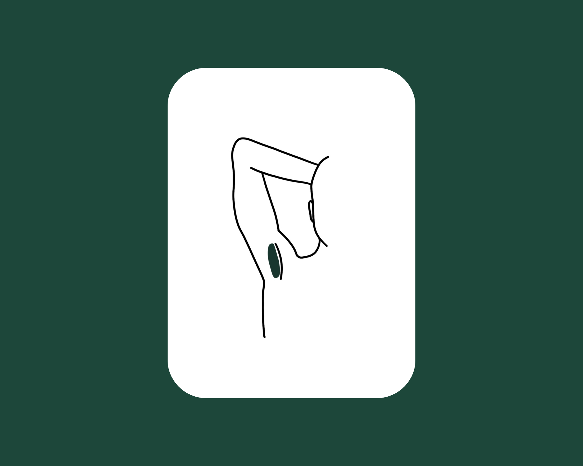 Illustration of where an underarm wax is applied.