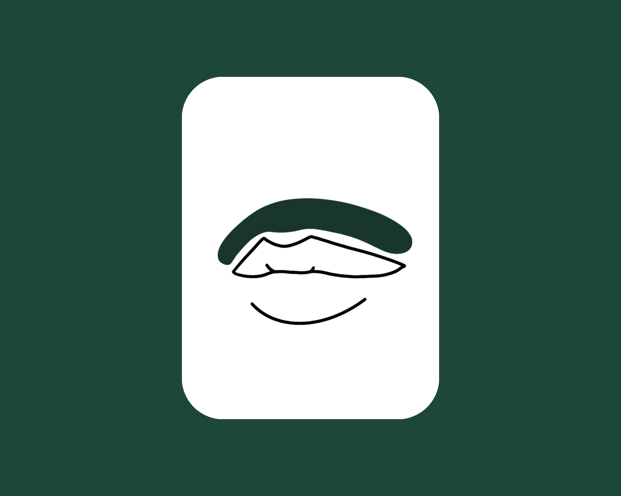 Simplified illustration of a smiling mouth with a line of wax above upper lip.