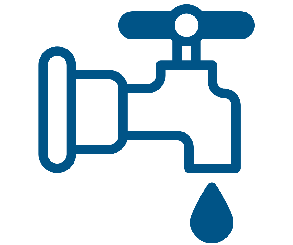 Icon of a water faucet with a droplet, representing water supply.