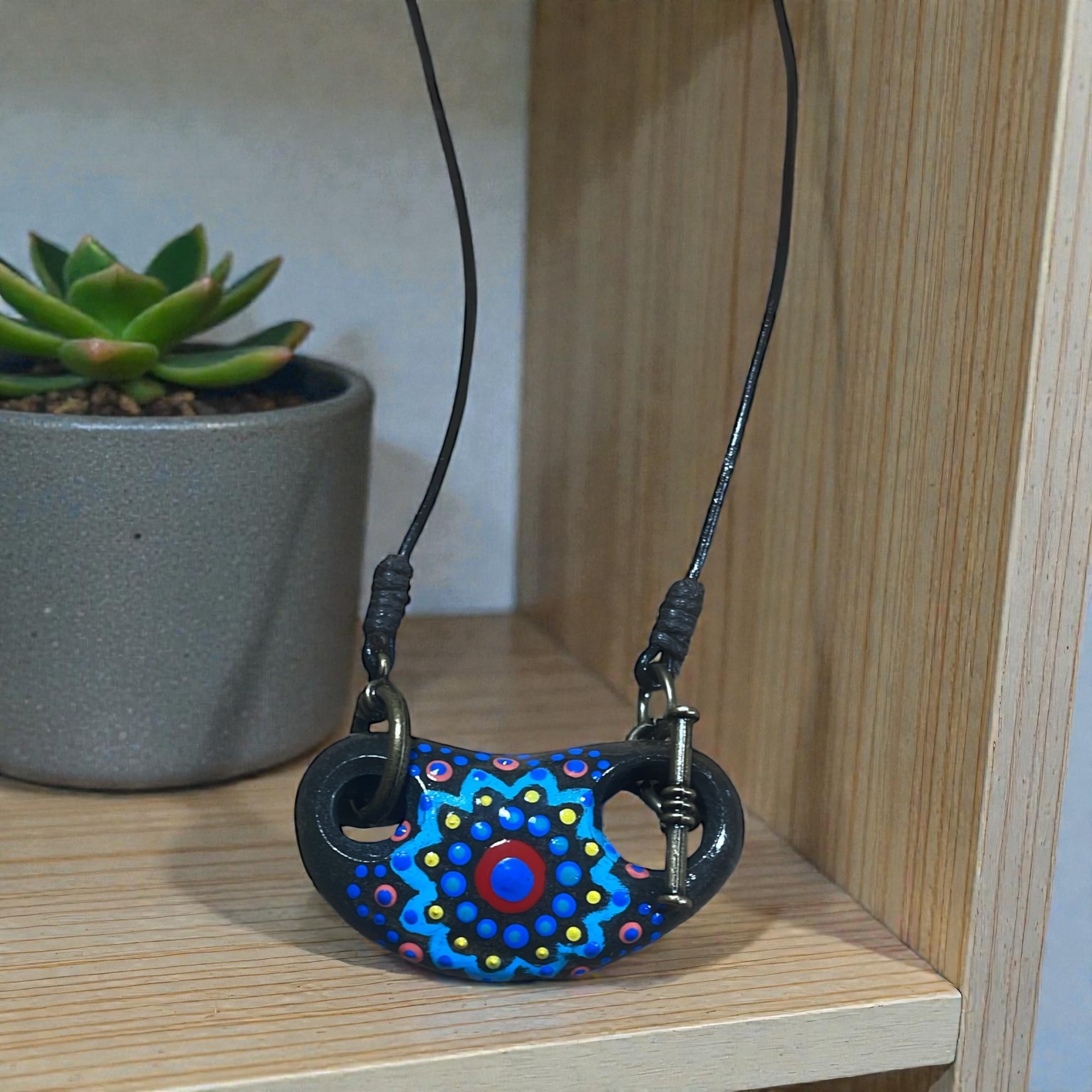 Traditional Mexican Flower Pattern Necklace