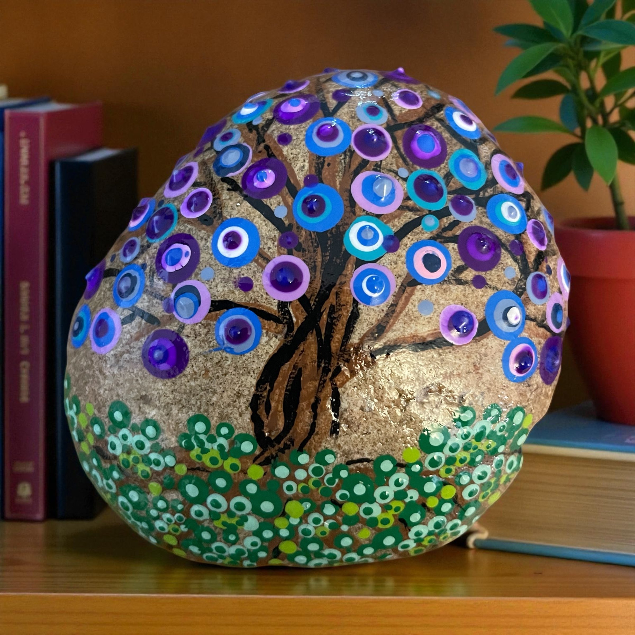 Blue and Purple Tree of Life Rock-Medium