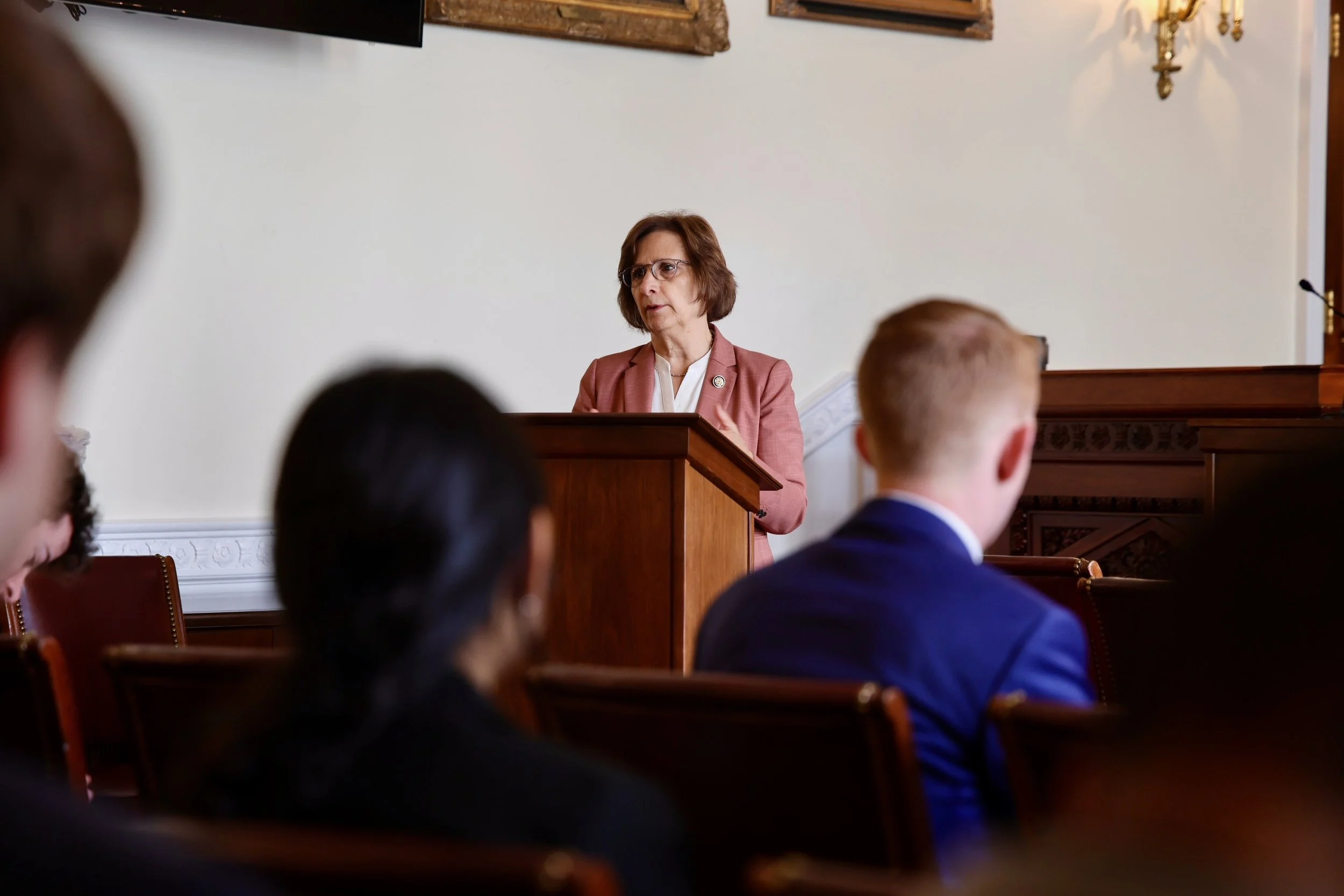   Rep. Suzanne Bonamici addressing the audience during the briefing.  