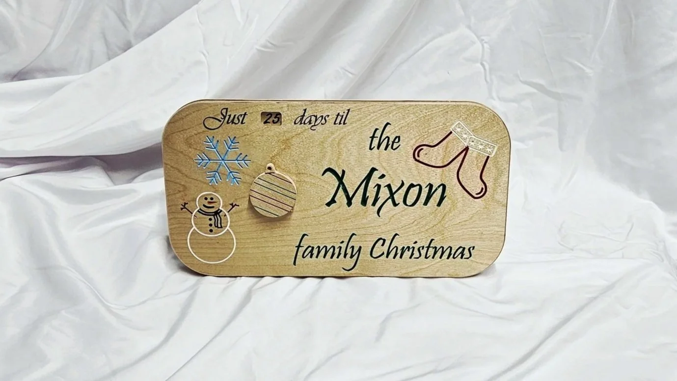 Custom Christmas Countdown Sign — Personalized Family Holiday Decor