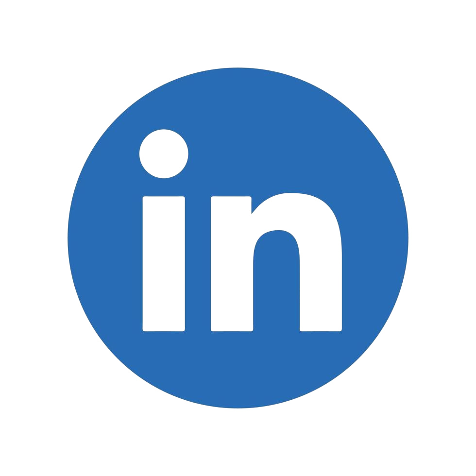LinkedIn logo icon in a circular blue background