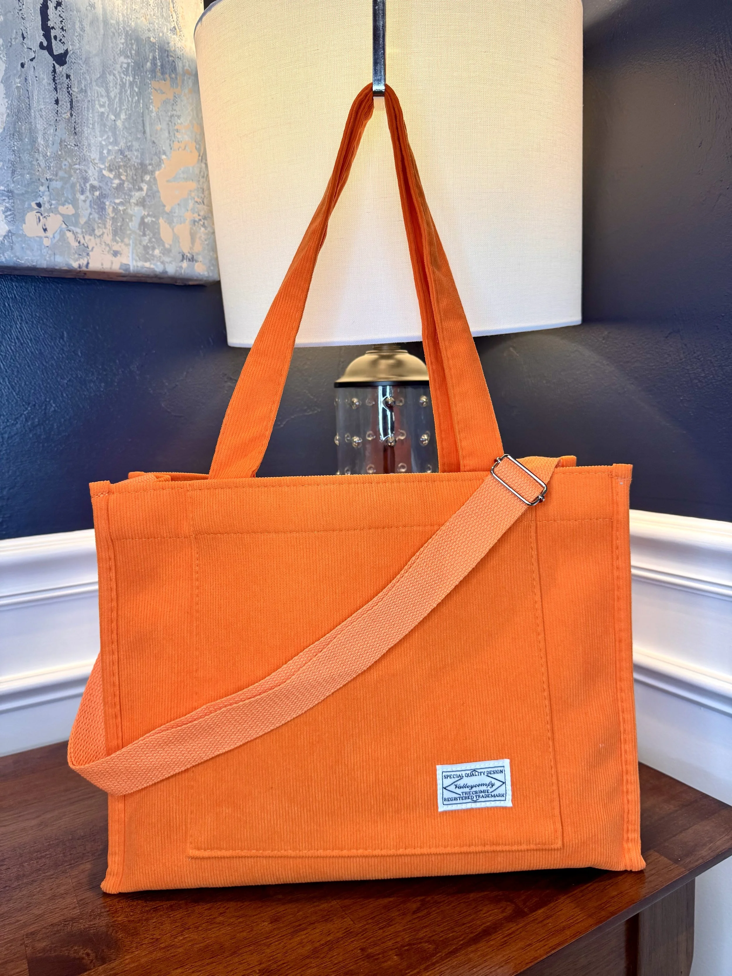 Orange Messenger Tote Bag