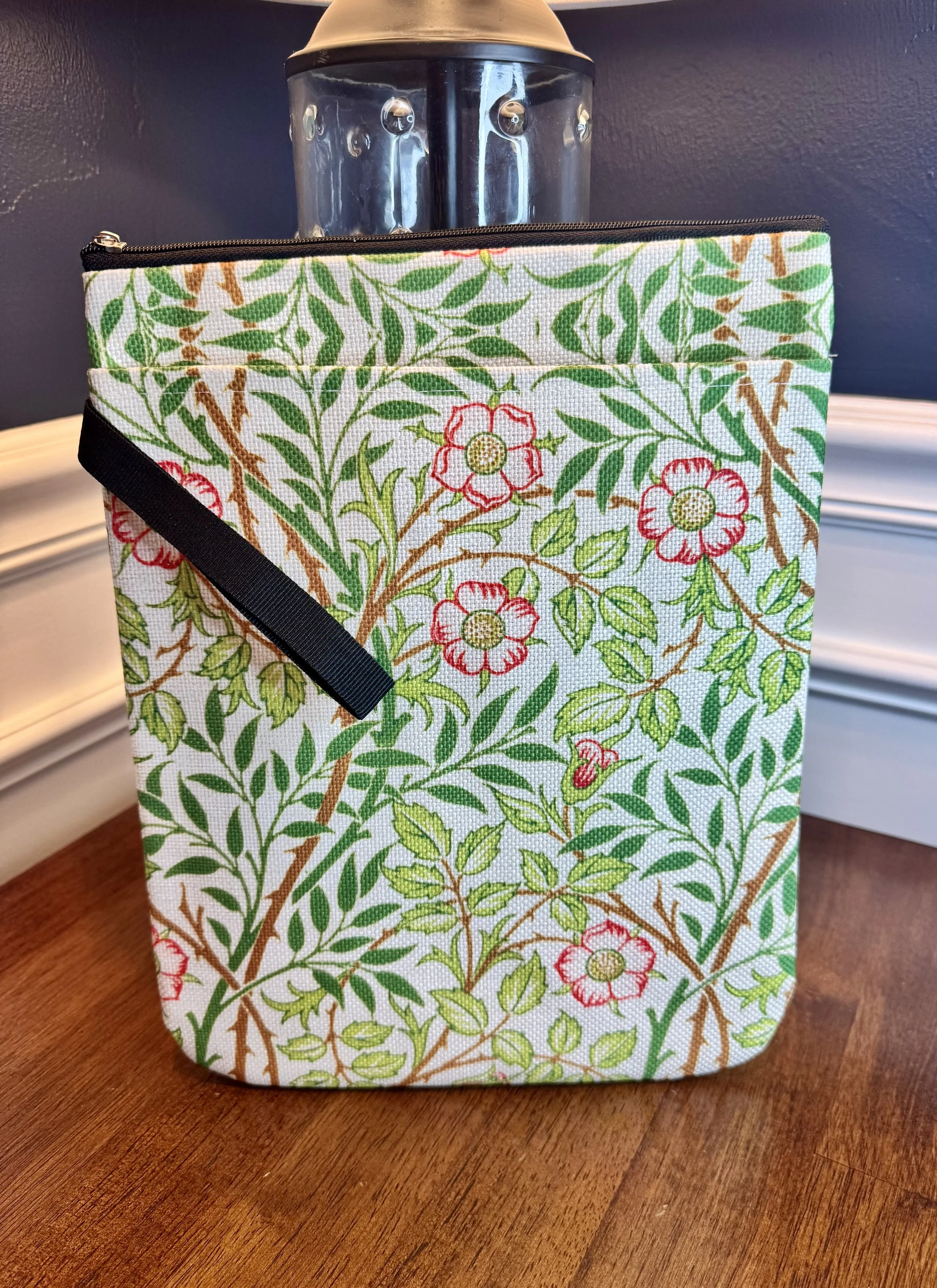 Green and Red Floral Book Sleeve