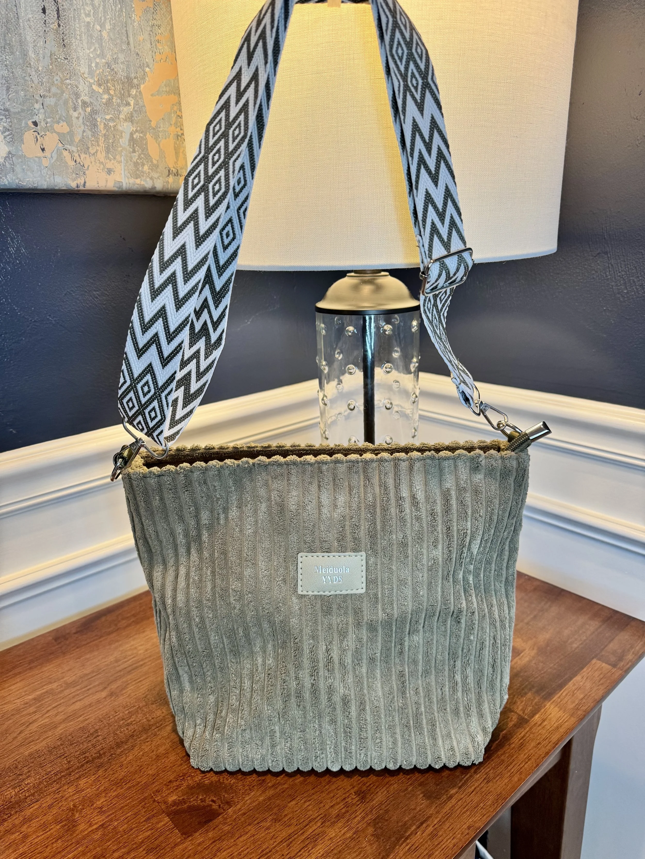 Sage Green Corduroy Crossbody Purse | Tote Bag