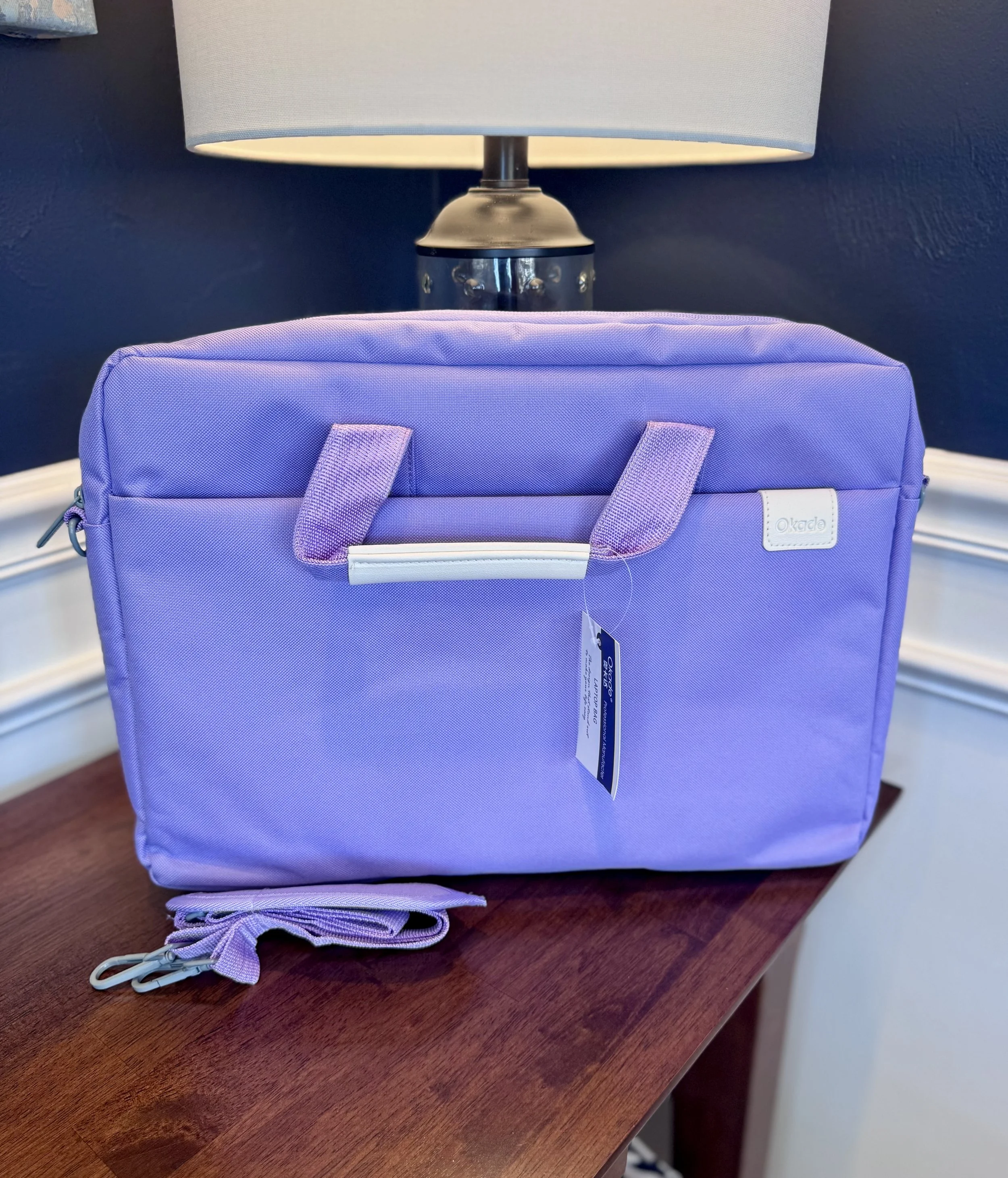 Purple Laptop Messenger Tote Bag