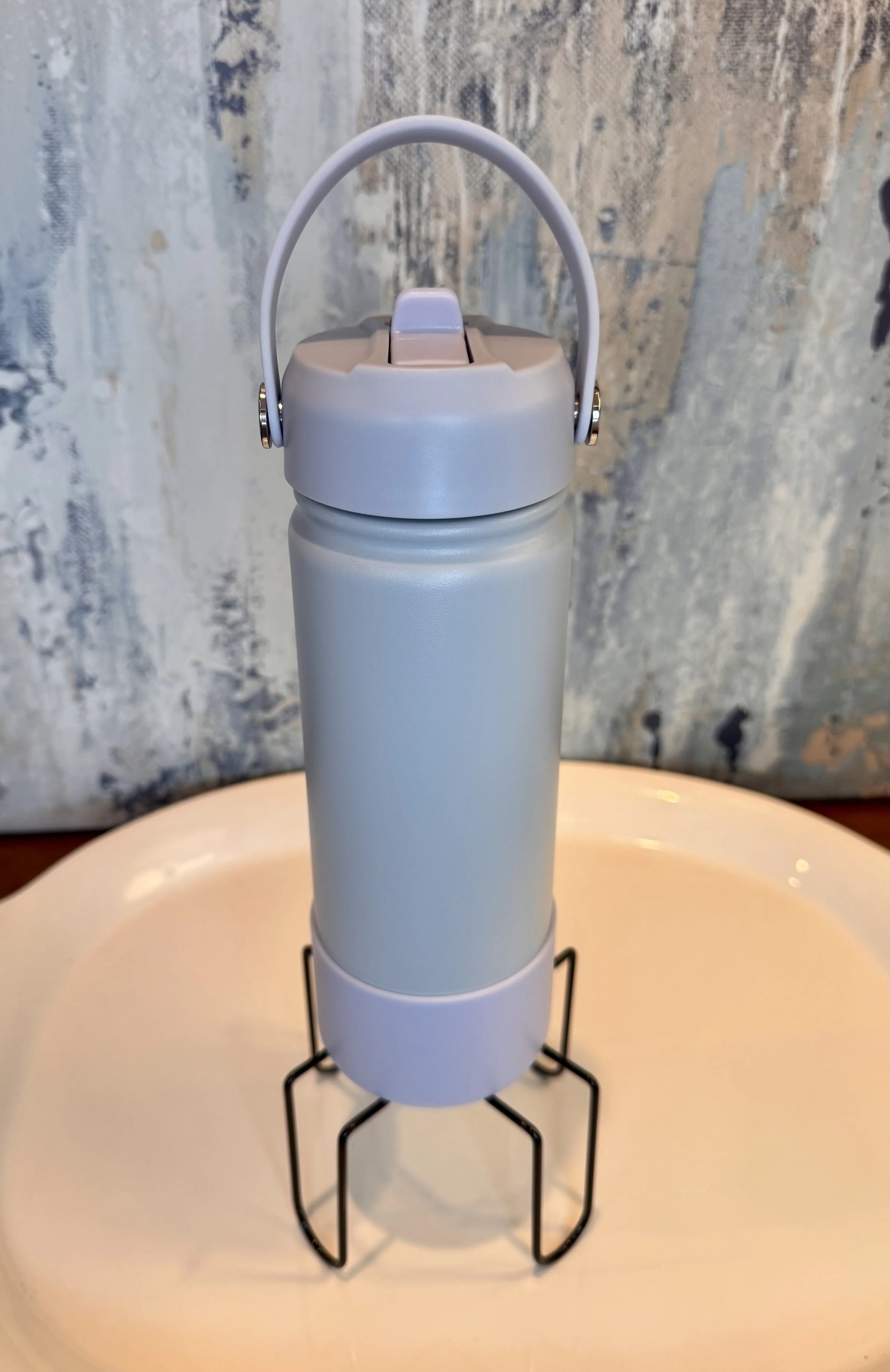 Gray Stainless Steel Sports Water Bottle 18 oz