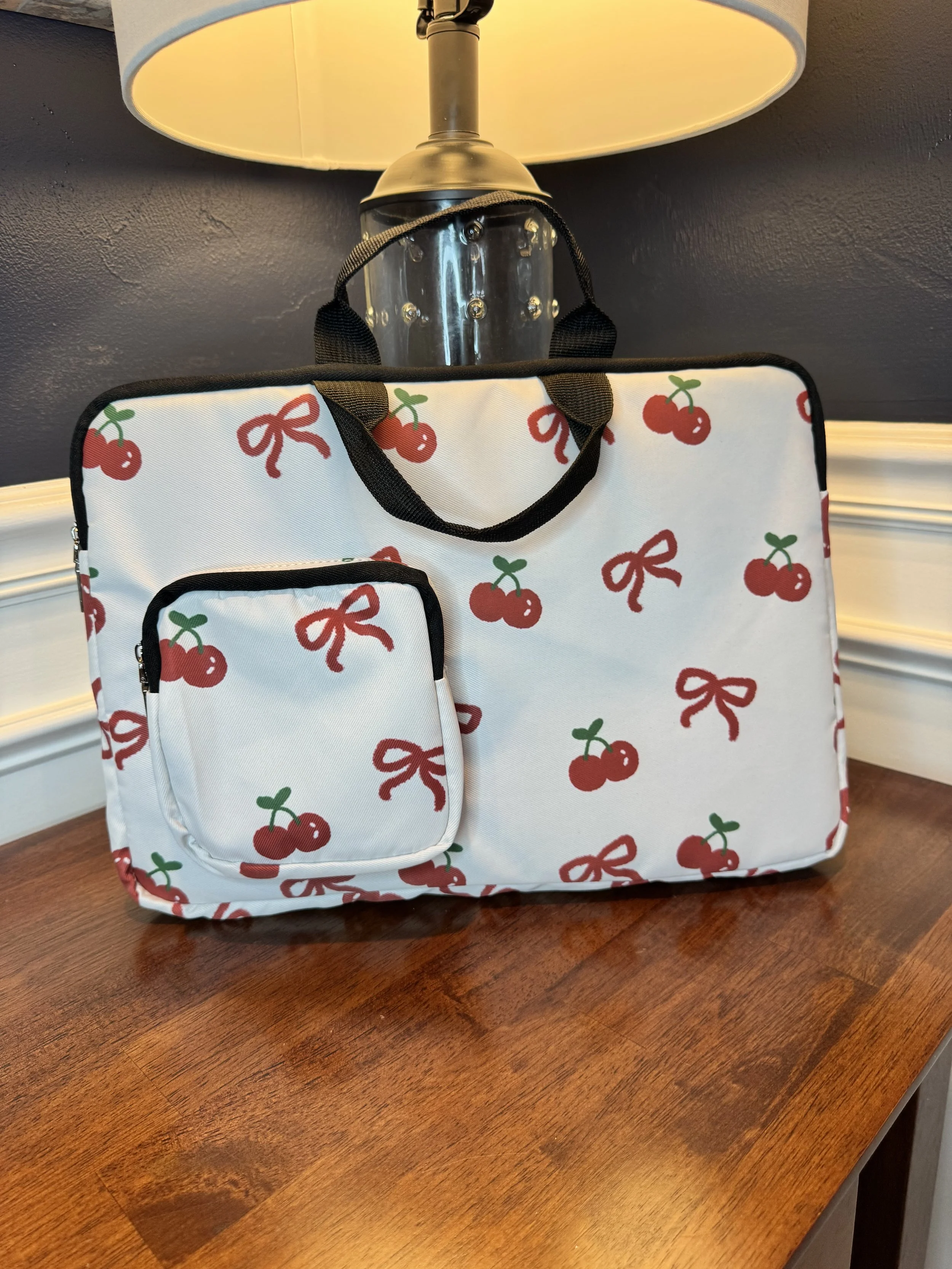 Cherries Floral Laptop | Tablet | iPad Carry Tote Bag