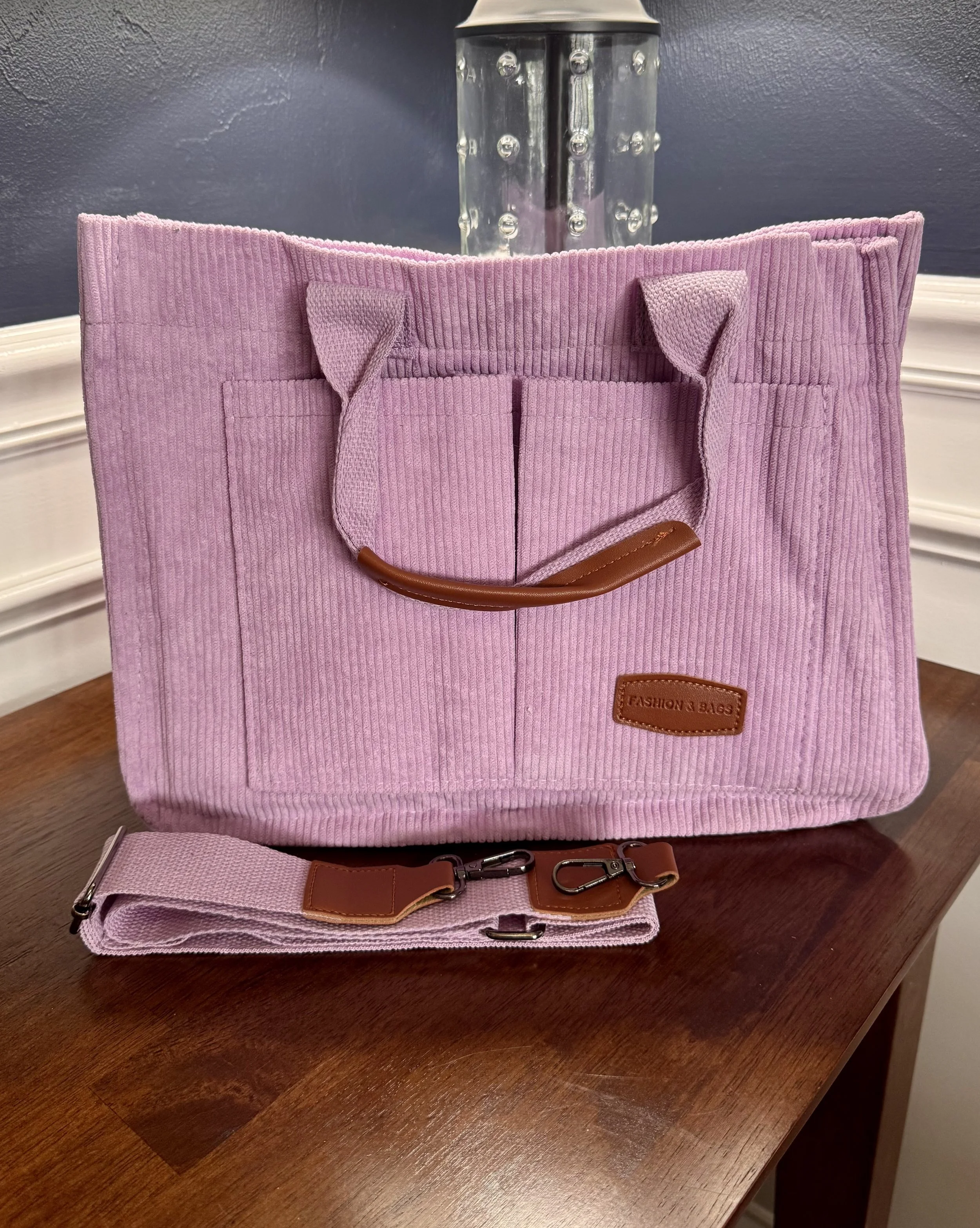 Light Purple Corduroy Tote Bag