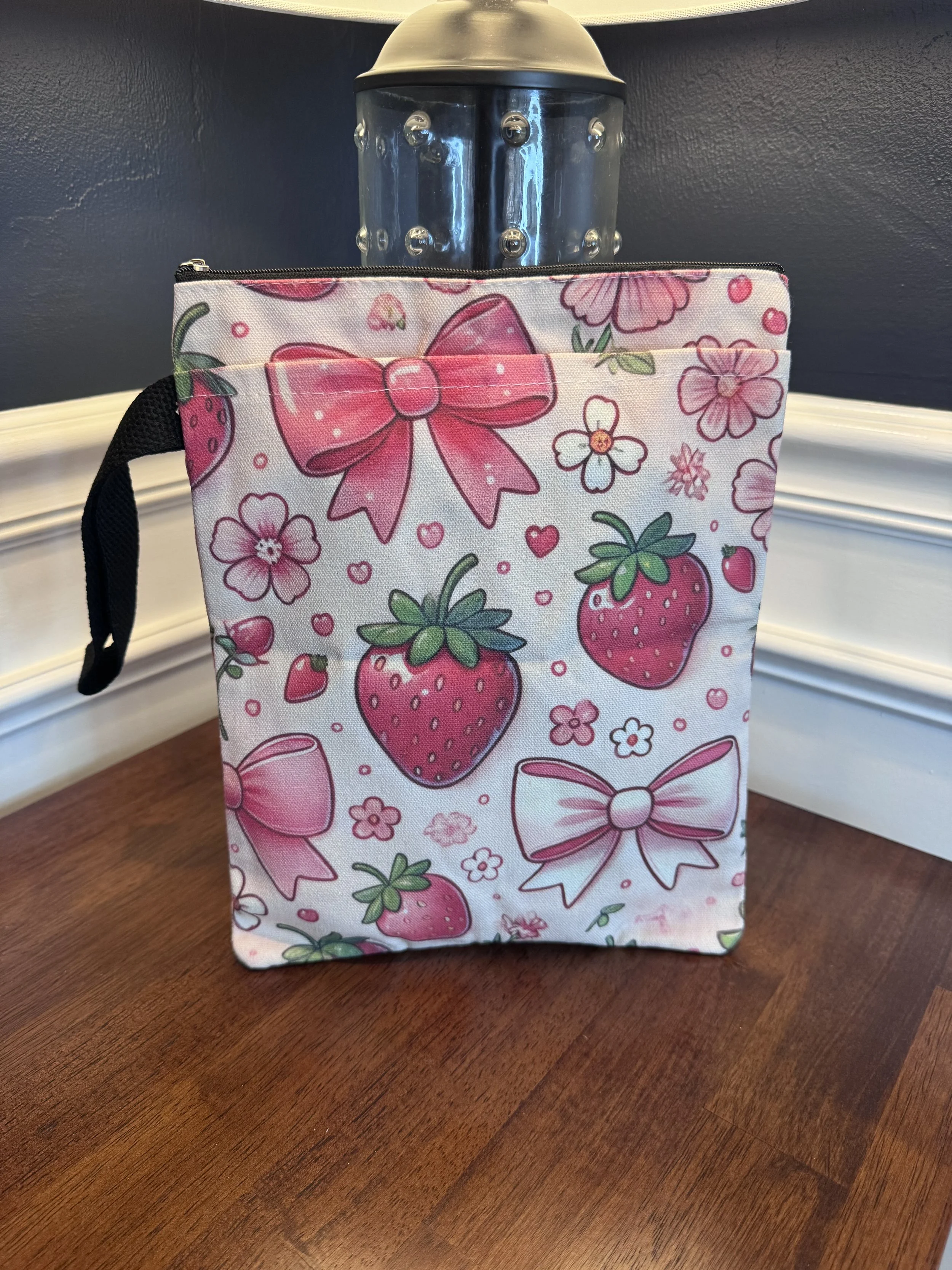 Strawberries & Bows Book Sleeve | Book Protector | Book Cover | Gift