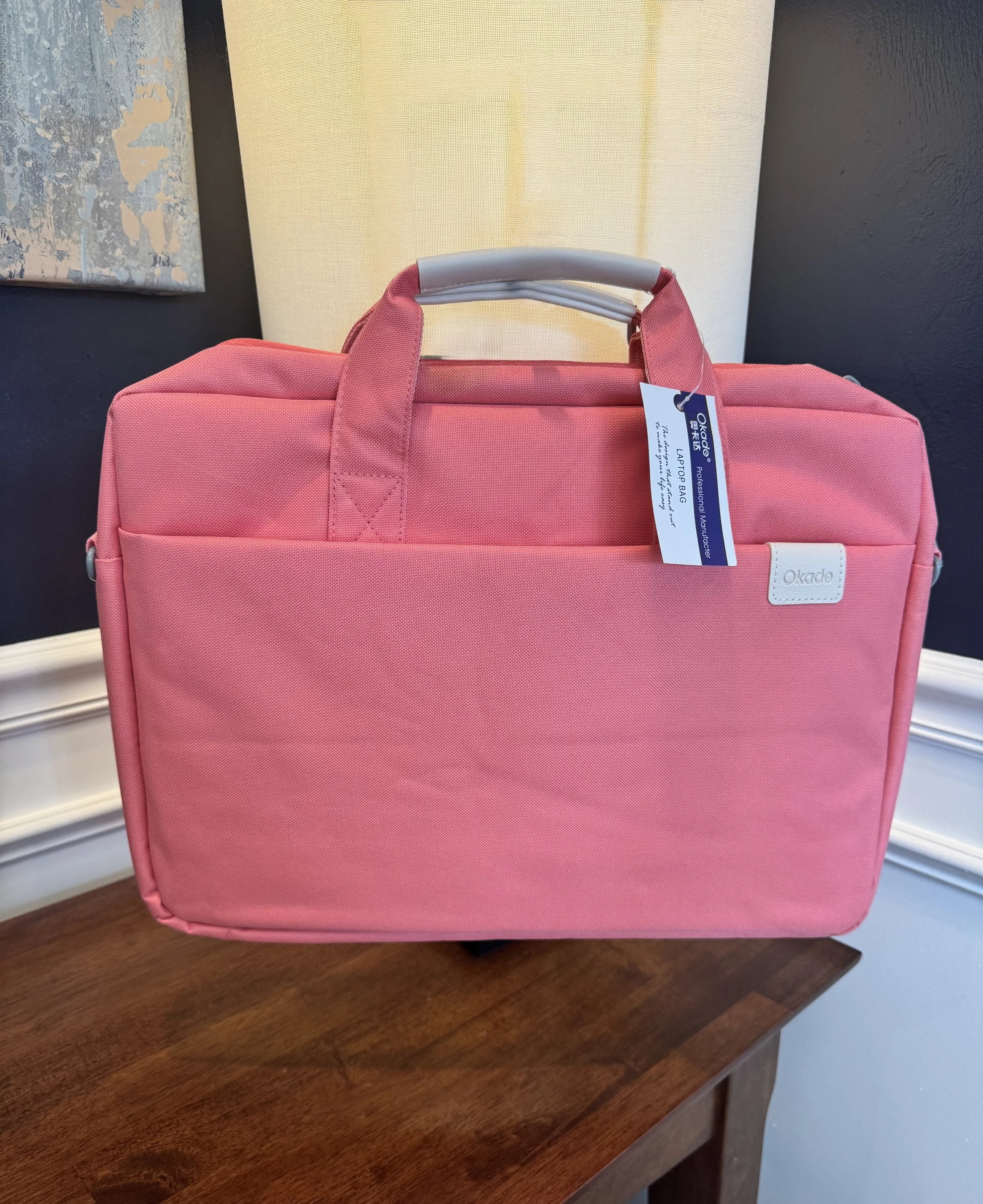 Pink Laptop Messenger Tote Bag