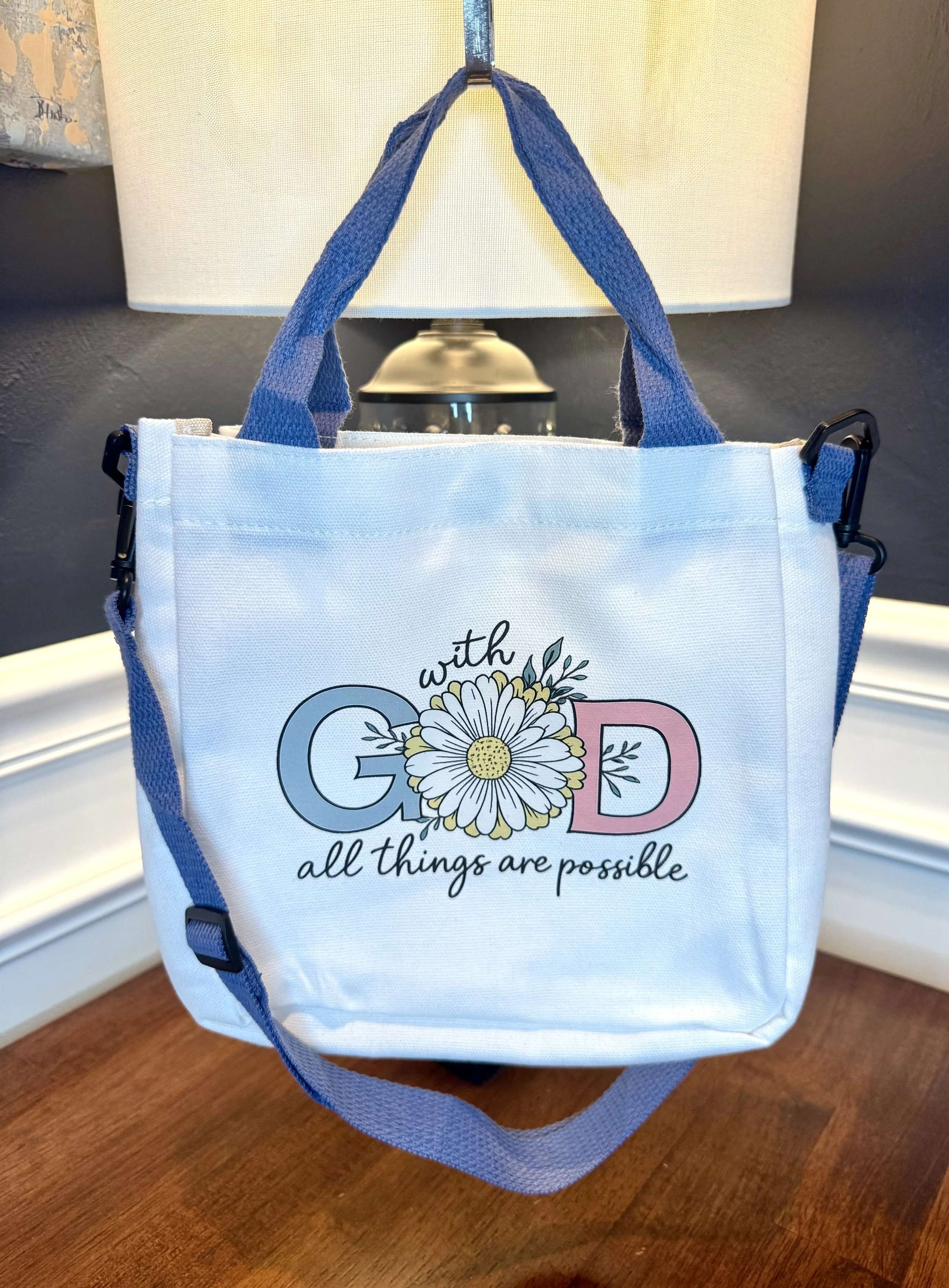 With God All Things Are Possible Petite Messenger Tote Bag