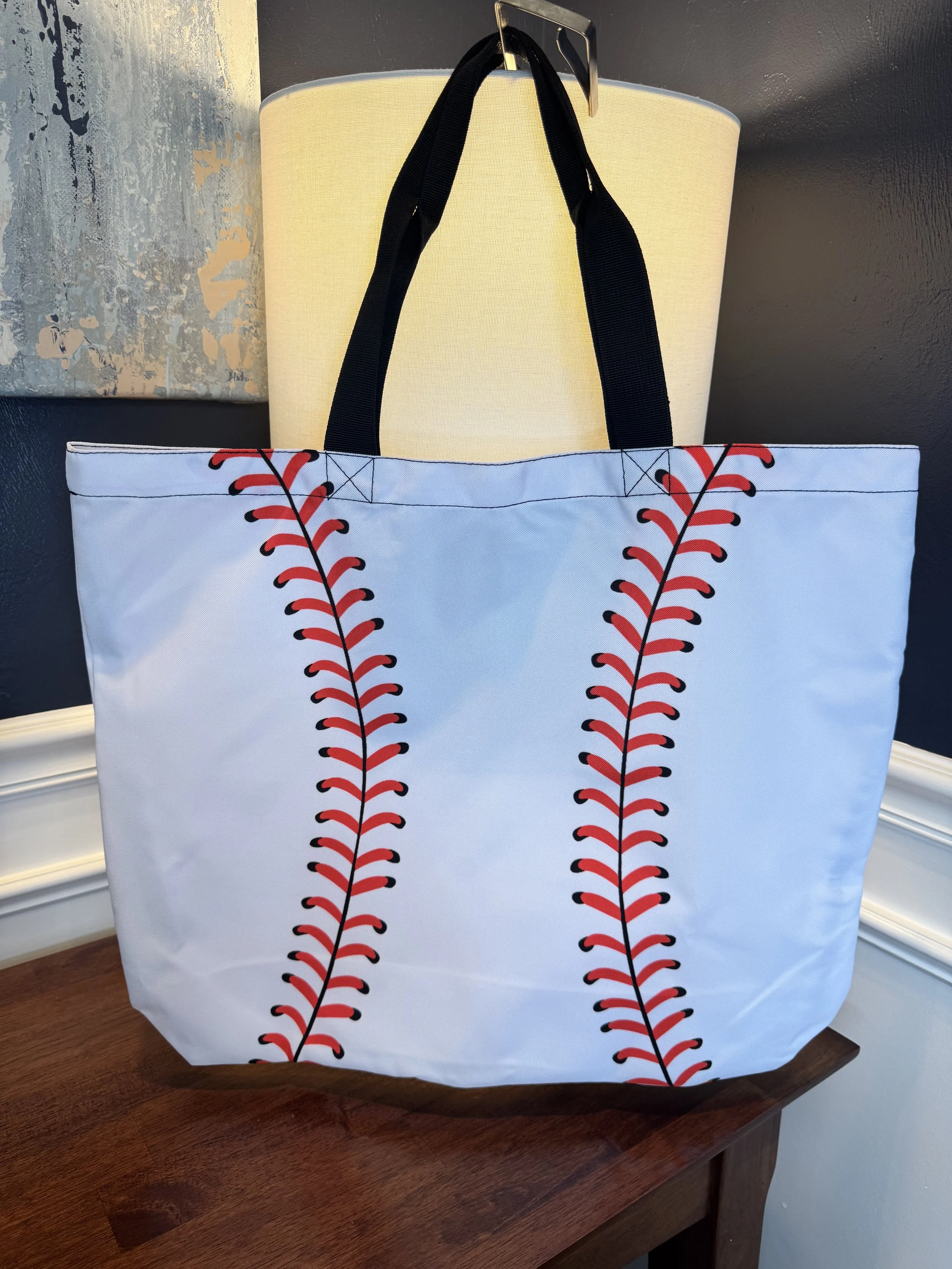 Large Baseball Sports Tote Bag