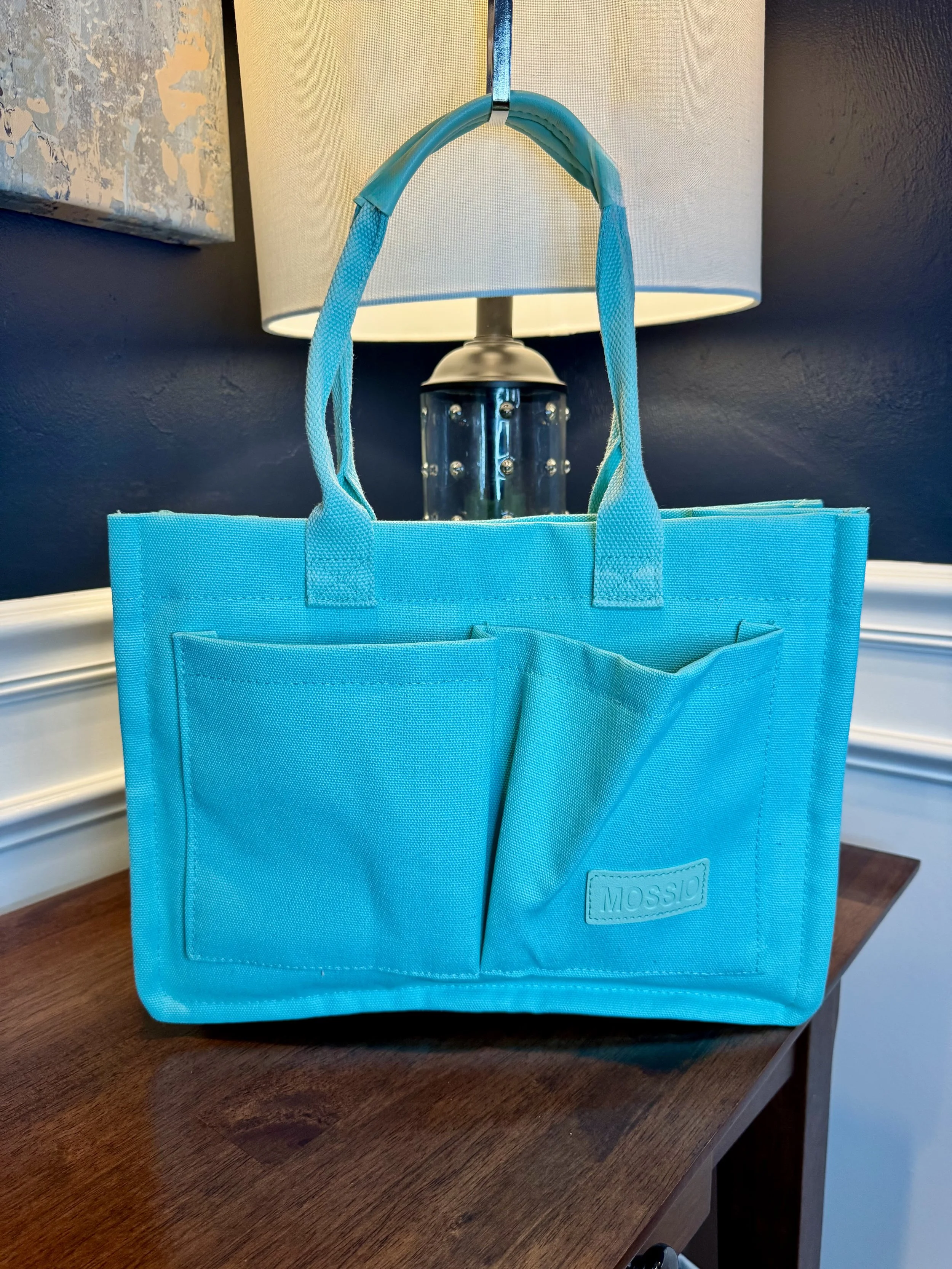 Turquoise Blue Messenger Tote Bag