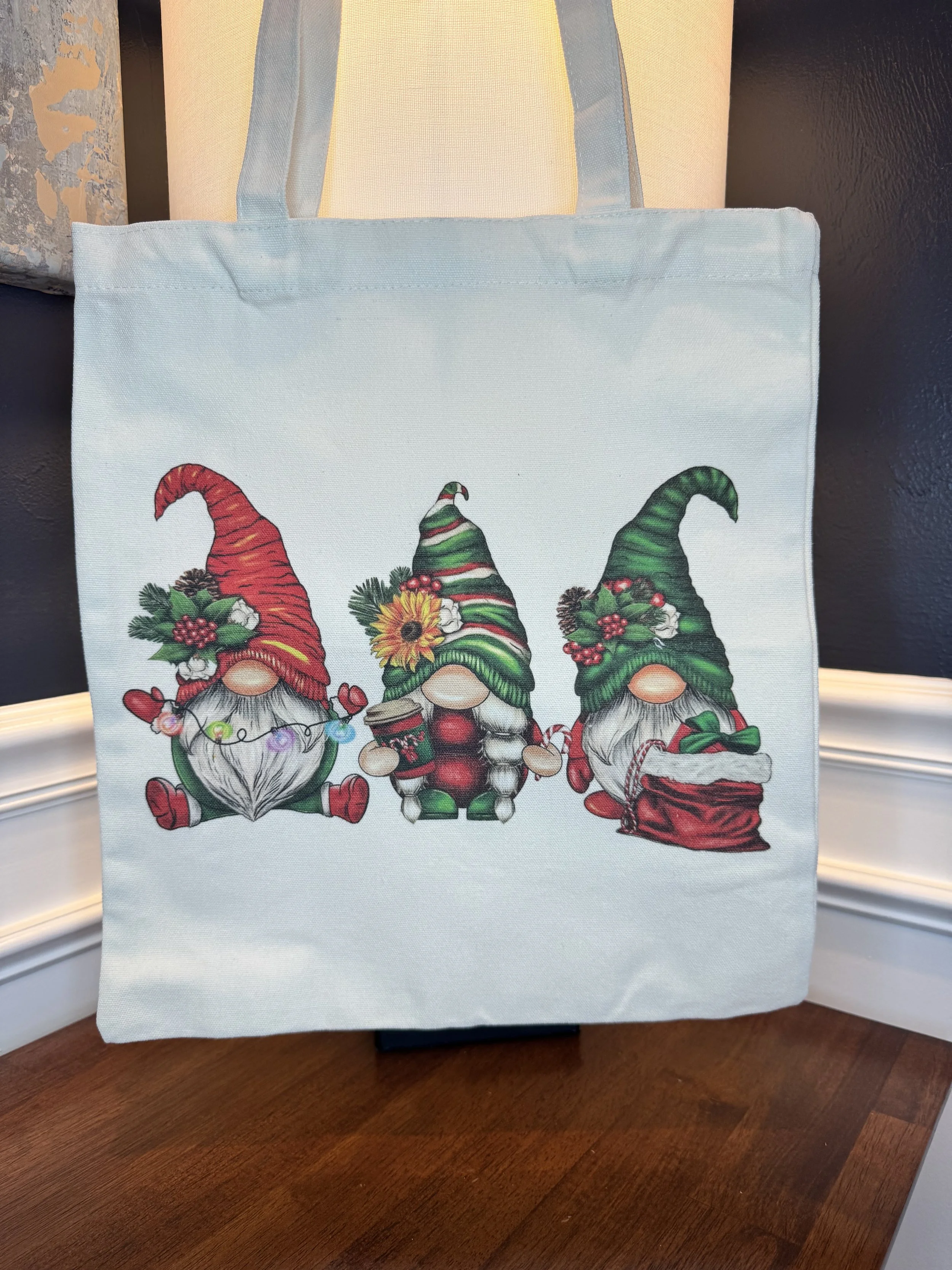 Christmas Gnome Canvas Tote Bag