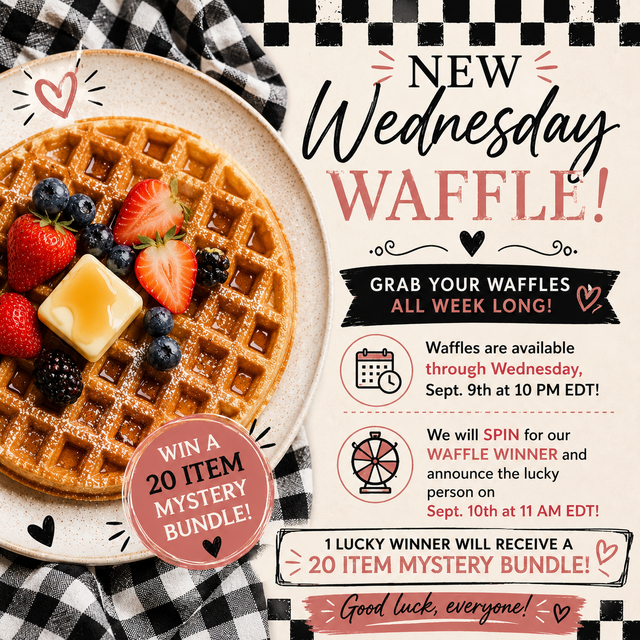 🧇 Waffle Wednesday – Mystery Bundle Drawing Entry 🎟️