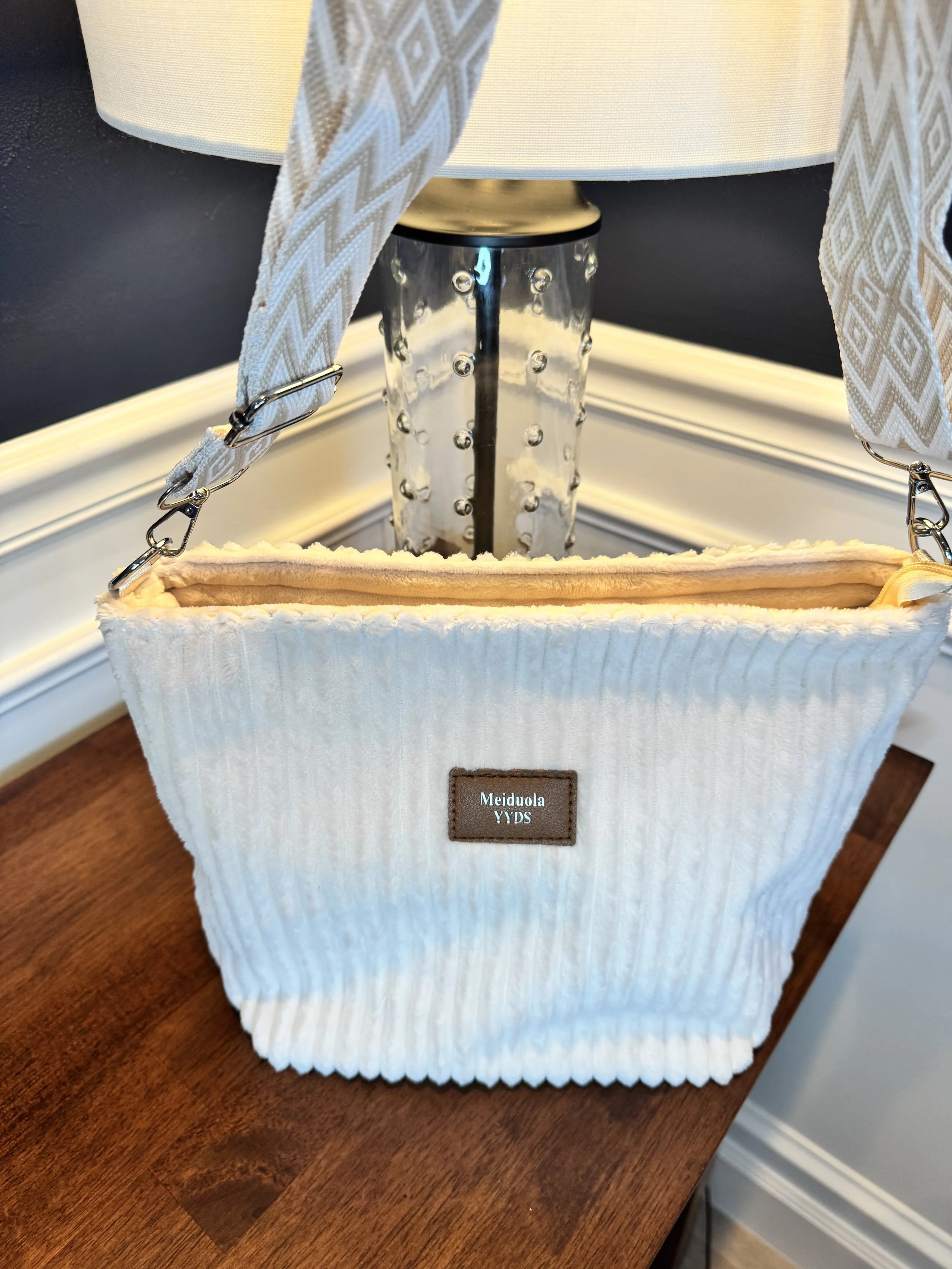 Cream Corduroy Crossbody Purse | Tote Bag