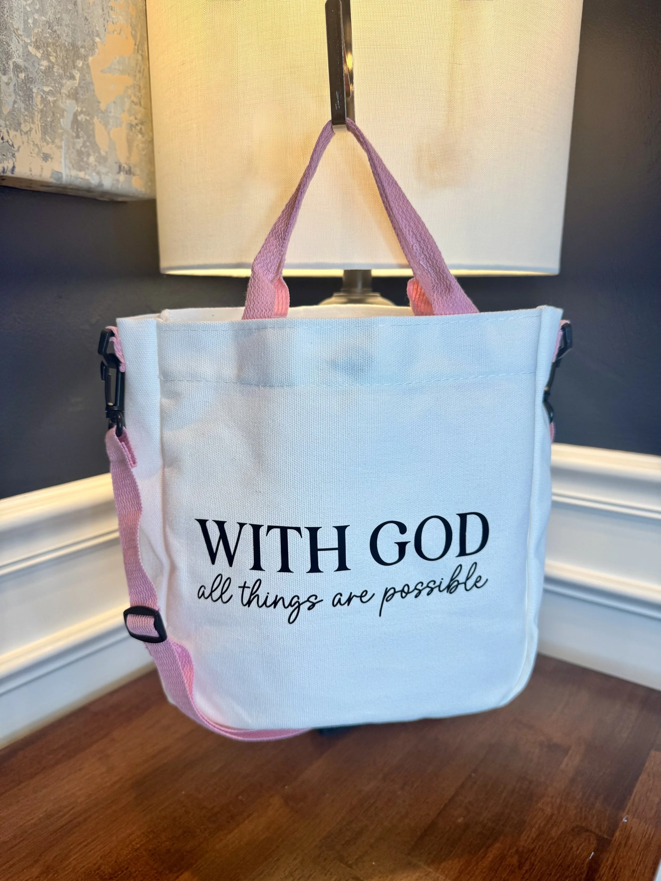 With God All Things Are Possible Petite Messenger Tote Bag
