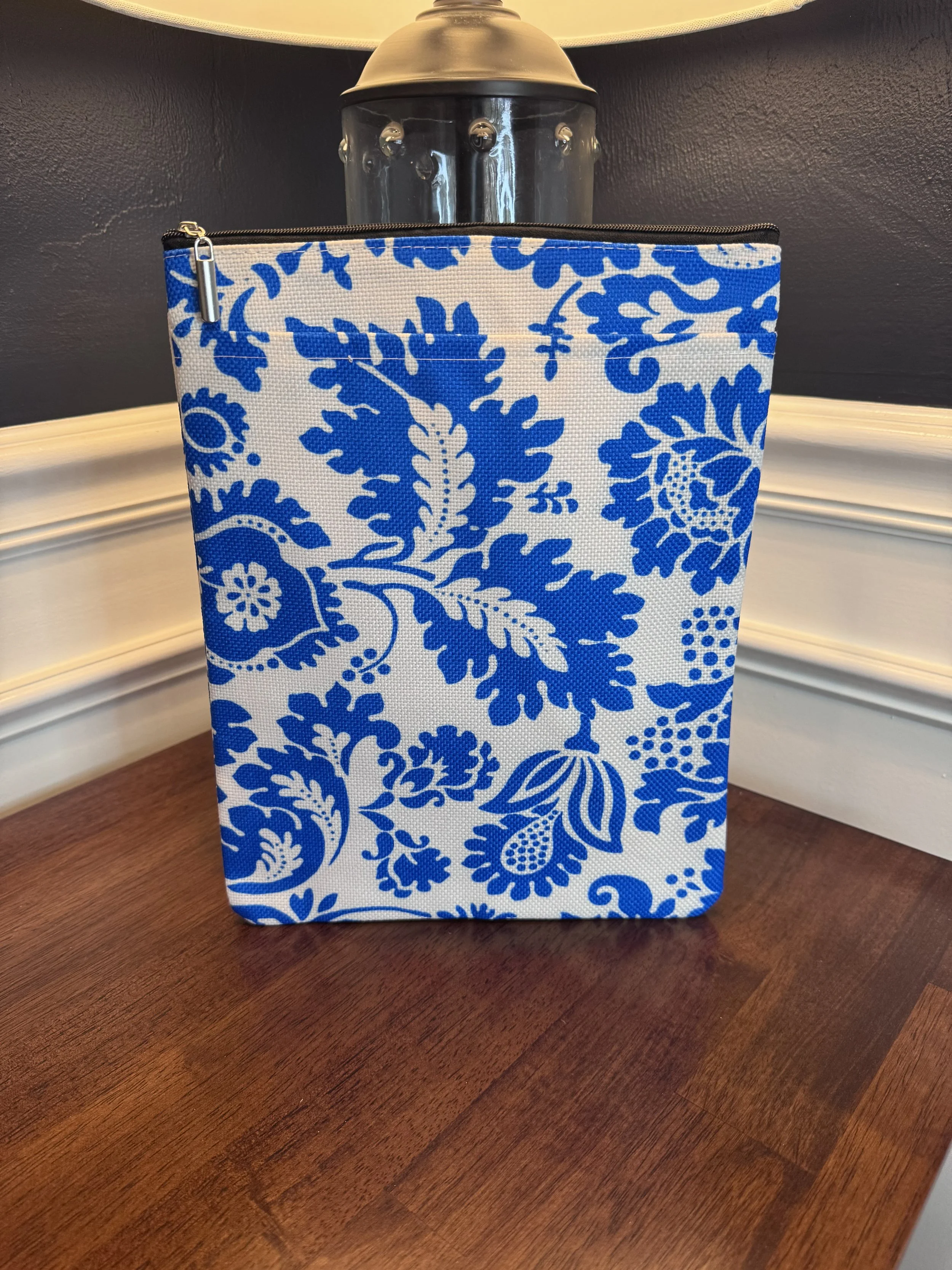 Blue & White Floral Book Sleeve | Book Protector | Book Cover