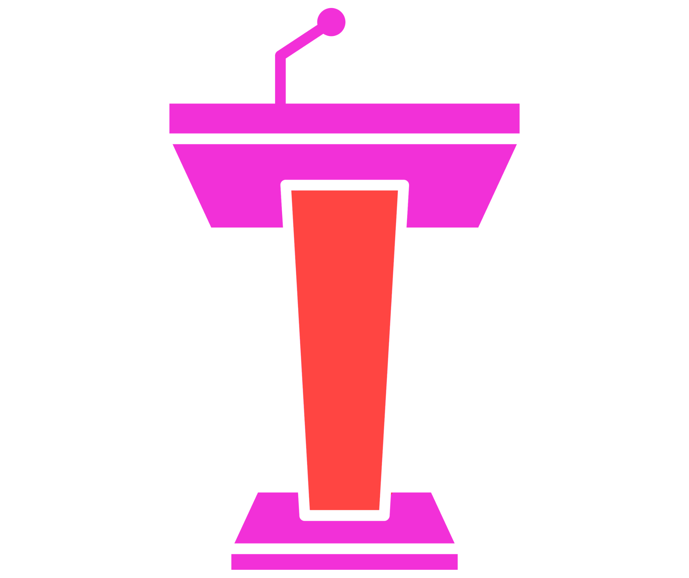 A woman with short wavy brown hair giving a presentation or speech to an audience in a large conference room.