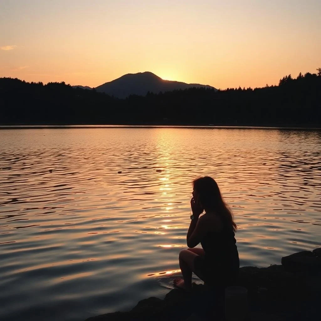 Woman at sundown pondering.jpeg