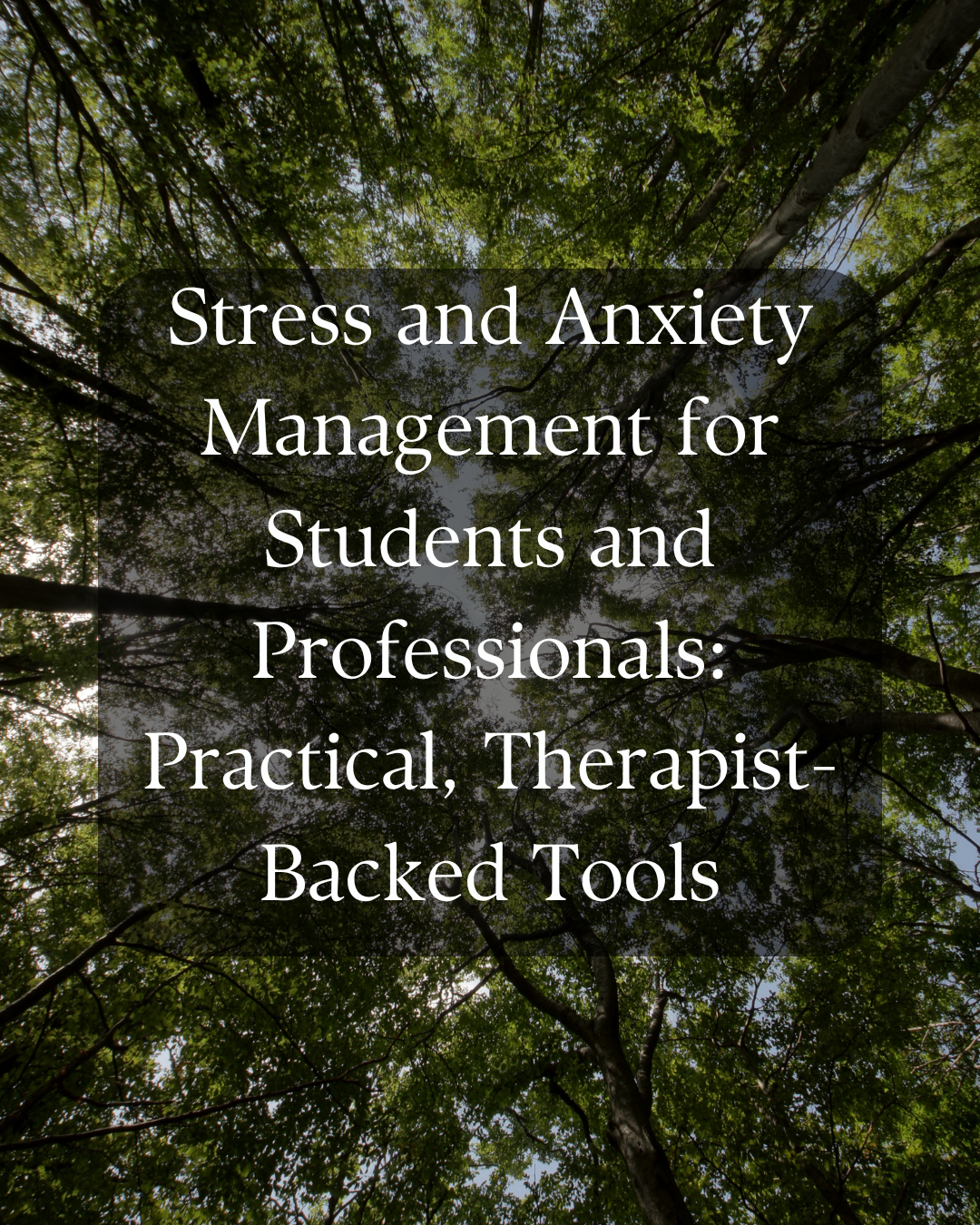 Stress and Anxiety Management for Students and Professionals: Practical, Therapist-Backed Strategies