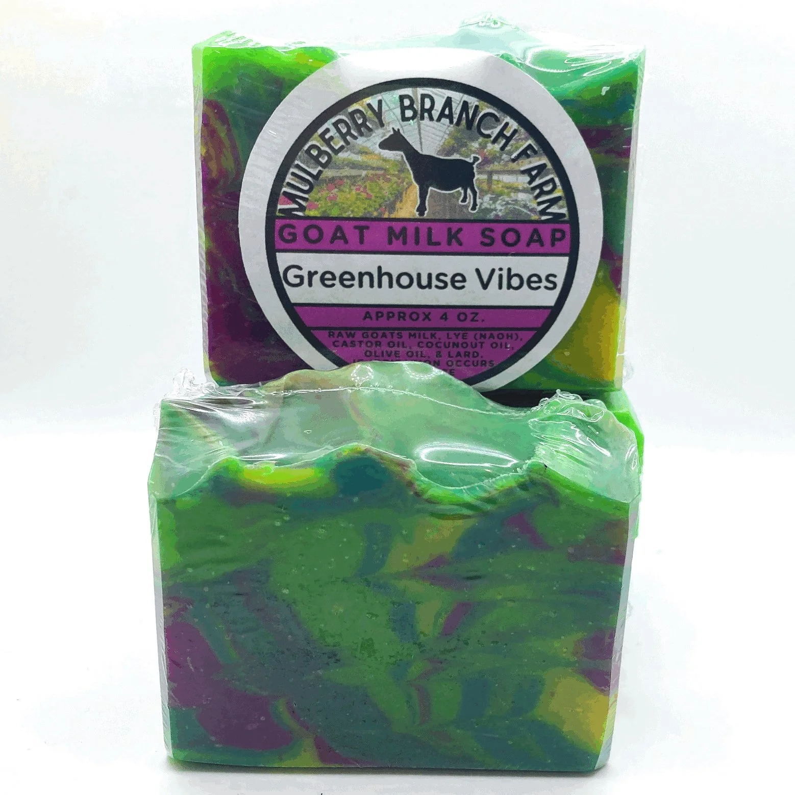 Greenhouse Vibes Goat Milk Soap - Fresh Cut Grass and Peony